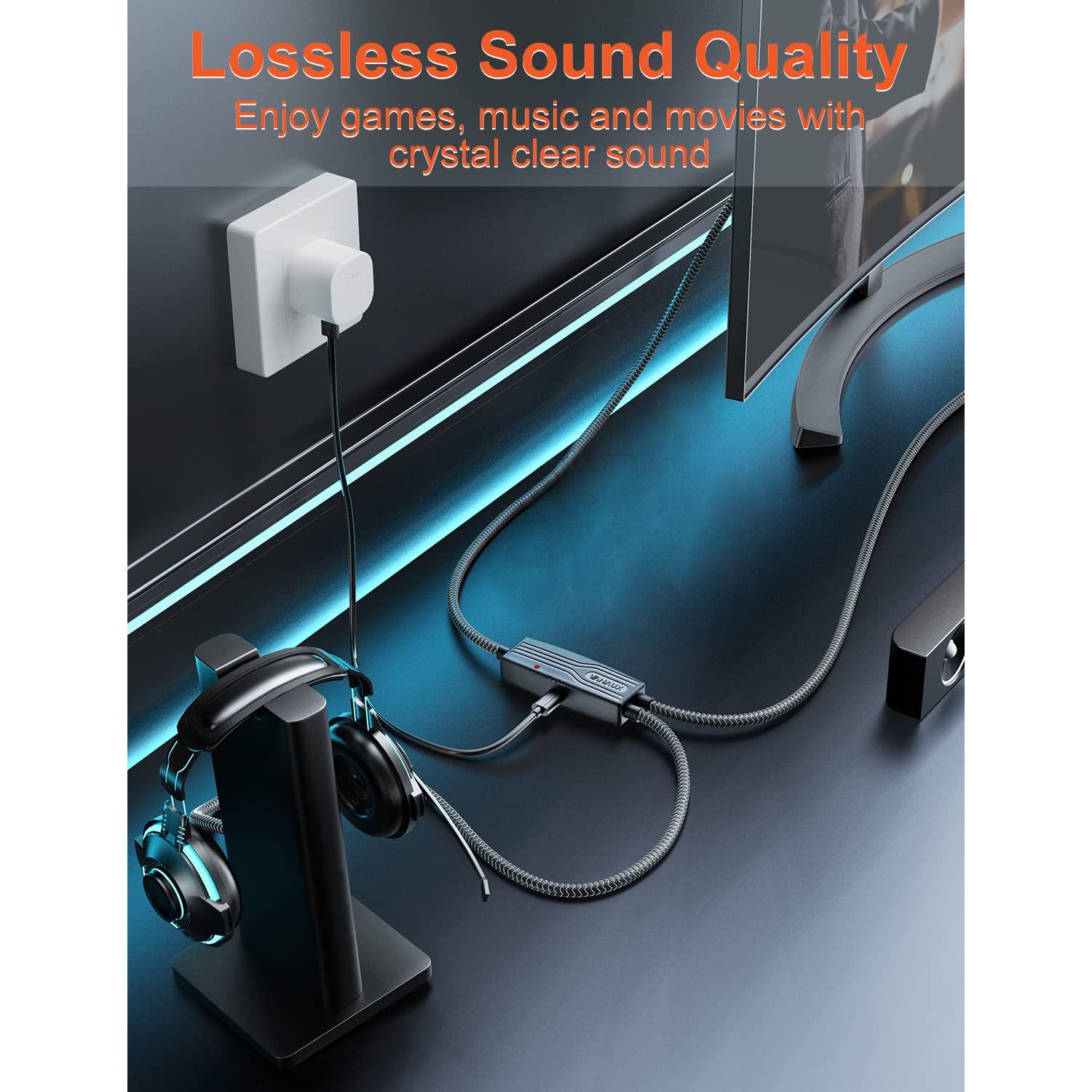 Cable Divisor Óptico Digital VANAUX 1 en 2 Salidas 1.5m