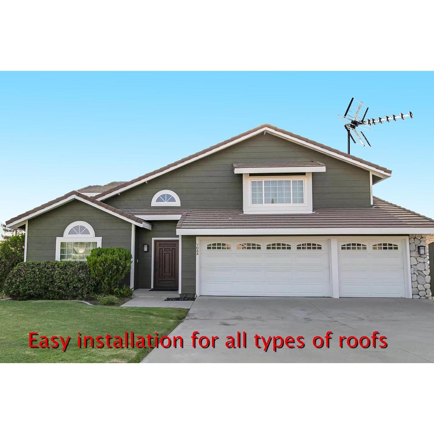 Antena HDTV Exterior Five Star 200 Millas 4K VHF UHF Soporte J