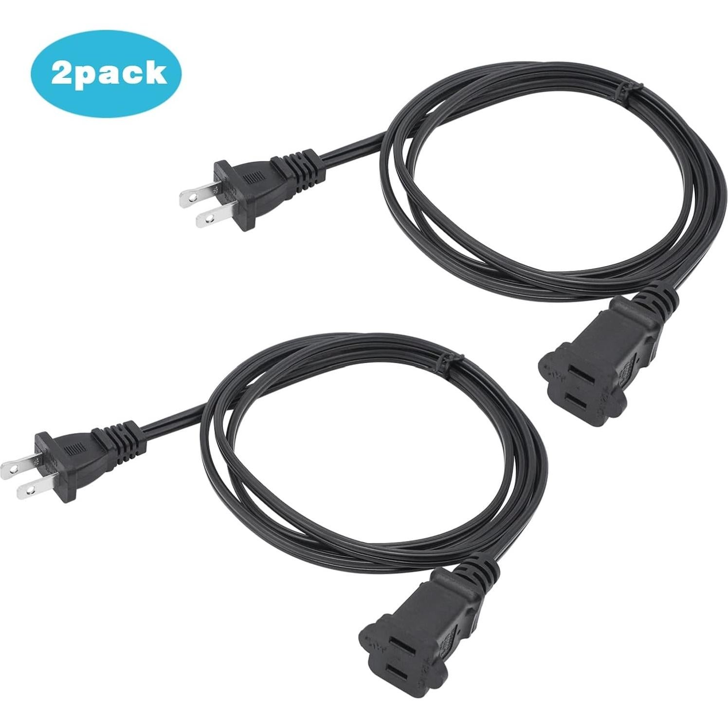 Cable de Extensión 0.91m Yeatel Paquete de 2 Negro 18 AWG