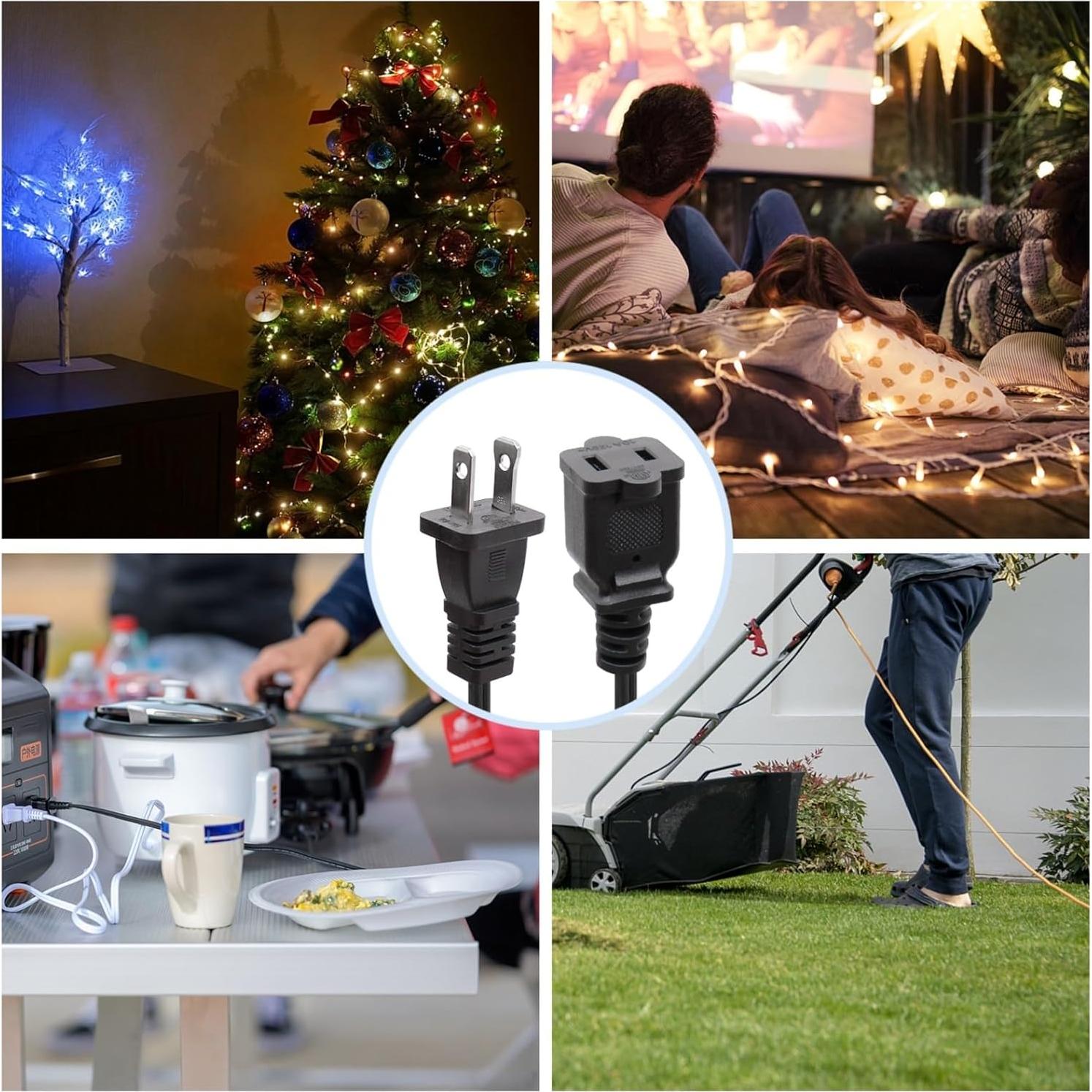 Cable de Extensión 0.91m Yeatel Paquete de 2 Negro 18 AWG