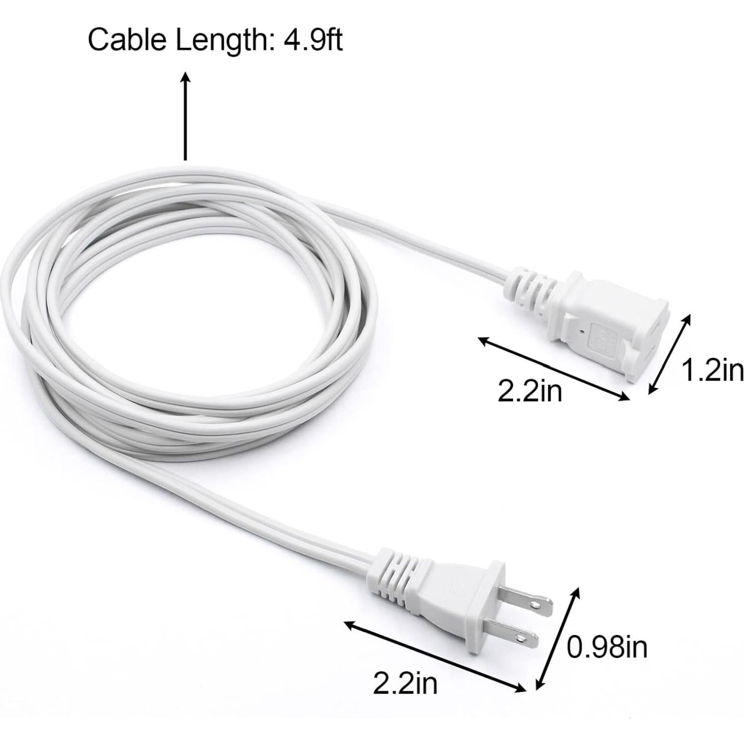 Cable de Extensión 1.52m Yeatel 18AWG Polarizado Blanco