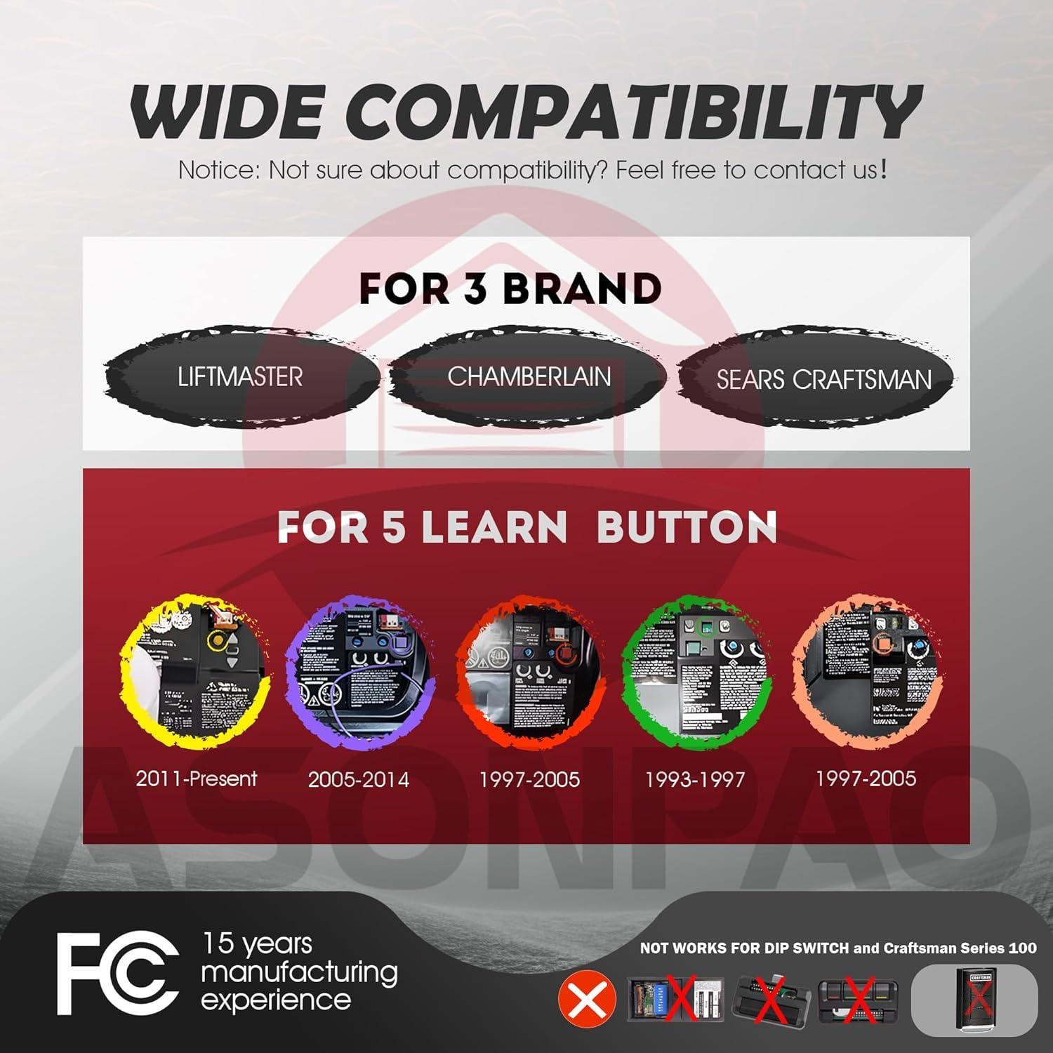 Control Remoto Universal LiftMaster 893Max para Garaje