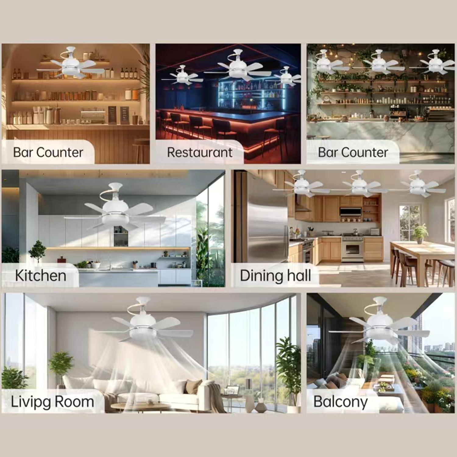 Ventilador de Techo FIBRAVE 18" con Luz y Control Remoto