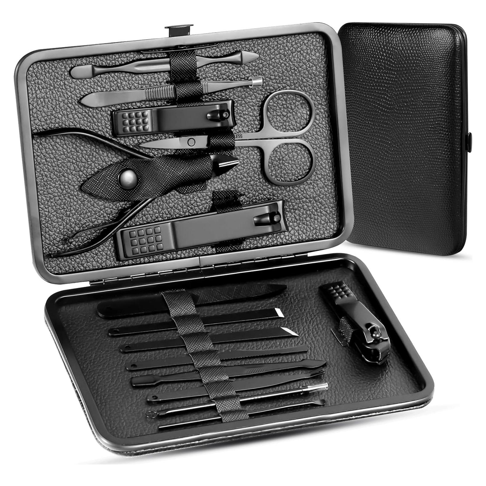 Kit de Manicura y Pedicura QLNE 15 Piezas Estuche Viaje