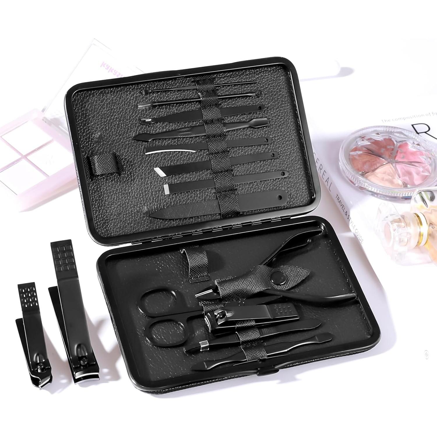 Kit de Manicura y Pedicura QLNE 15 Piezas Estuche Viaje