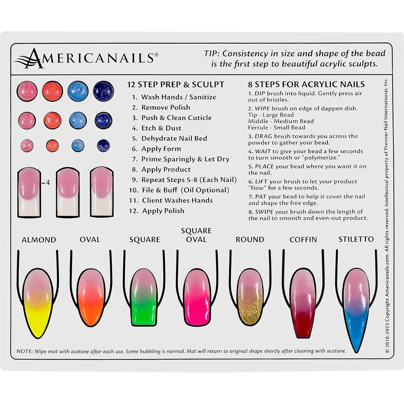 Alfombrilla de Entrenamiento de Uñas Acrílicas Americanails Mini