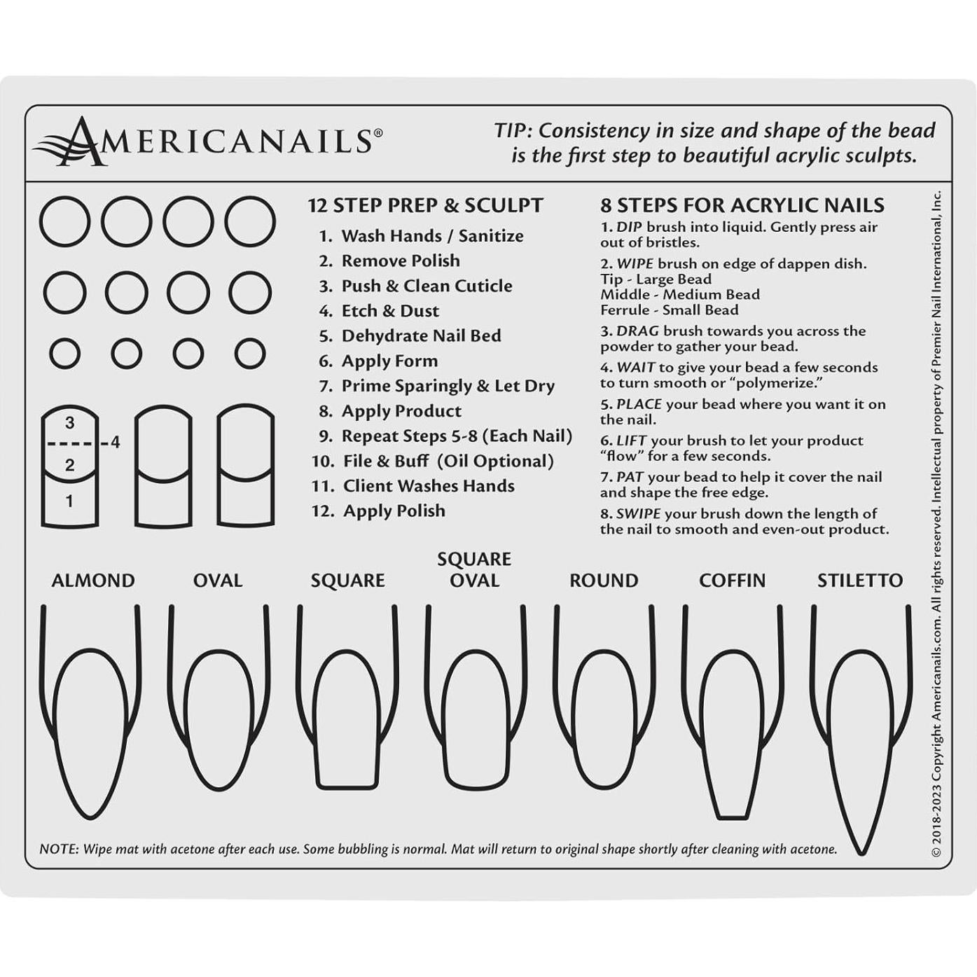 Alfombrilla de Entrenamiento de Uñas Acrílicas Americanails Mini