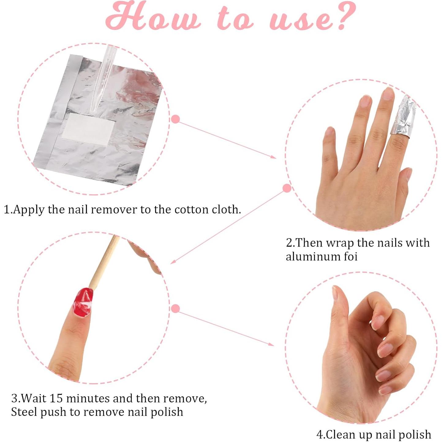 100 Pcs Removedor de Esmalte de Uñas en Gel Sliverdew