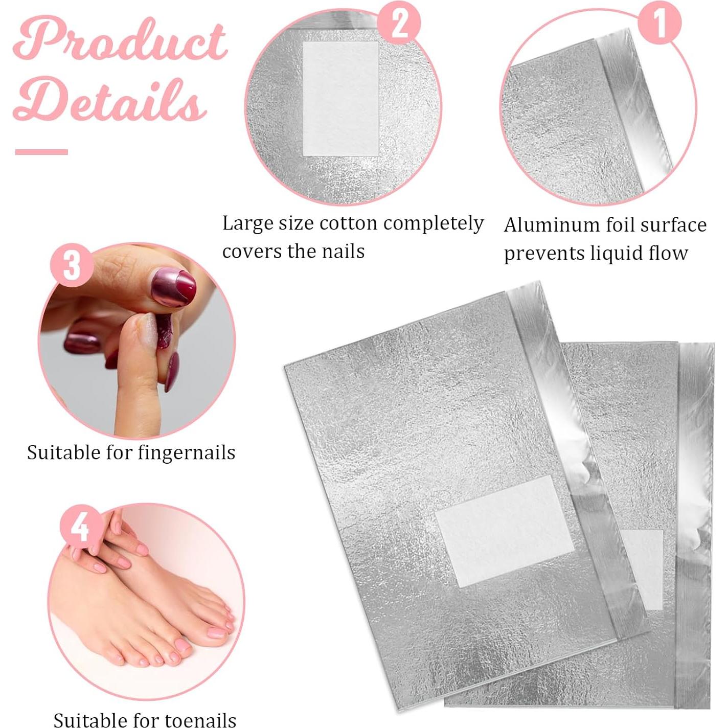 100 Pcs Removedor de Esmalte de Uñas en Gel Sliverdew