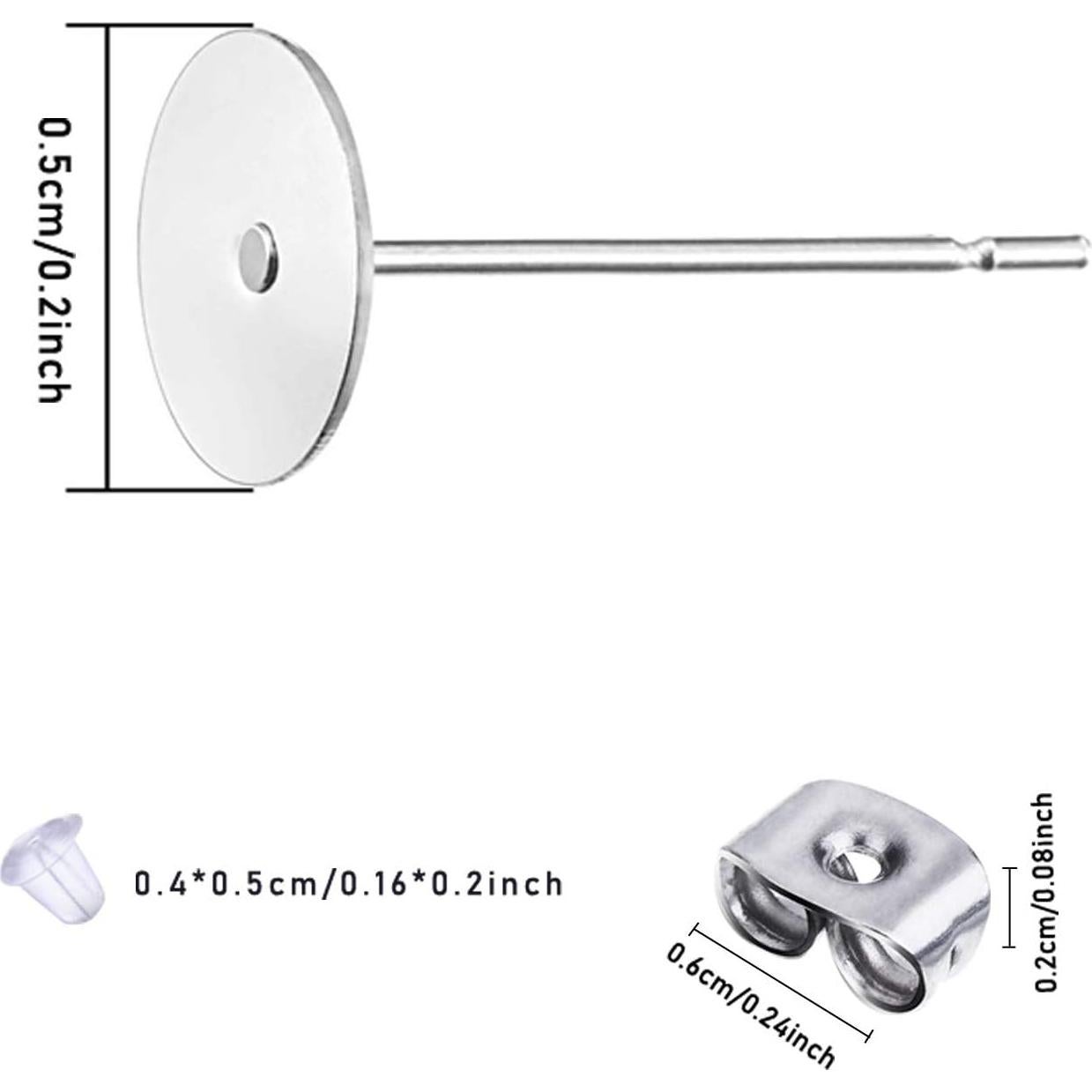 600 Pines de Pendientes Hipoalergénicos Waybas Acero Inoxidable