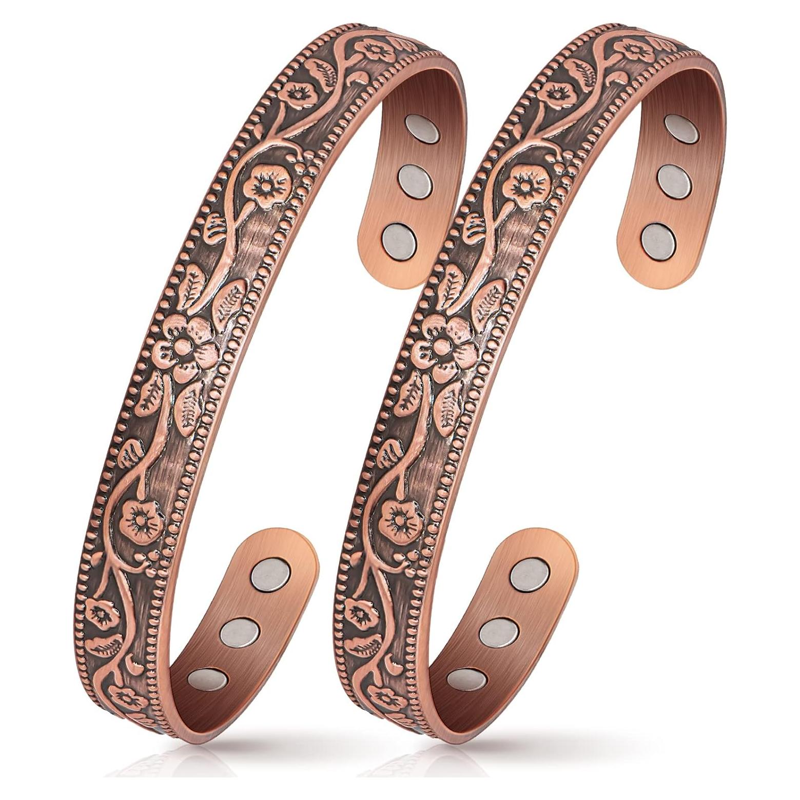 Pulsera Detox Linfática Magnética Cobre 100% Pura 6 Imanes