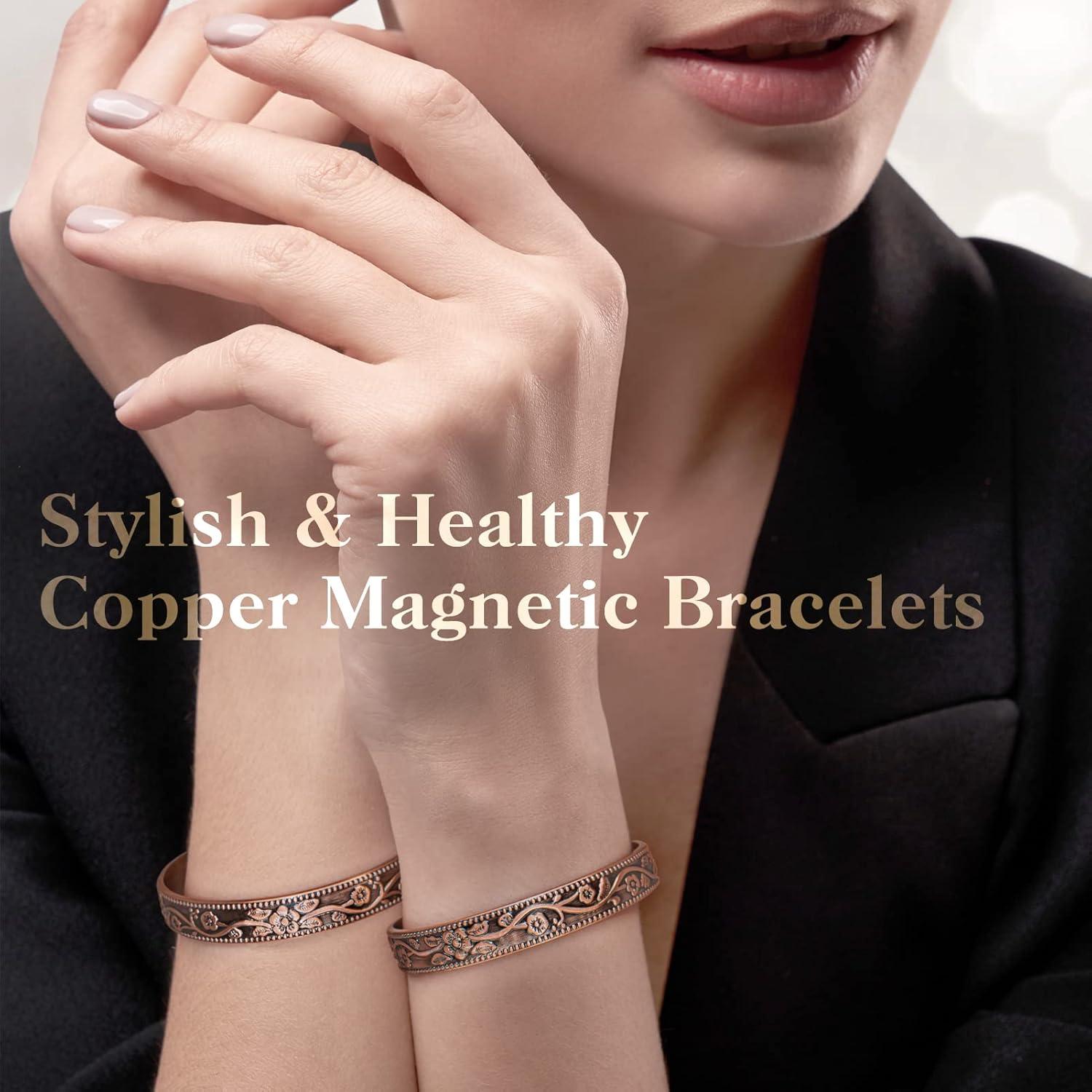 Pulsera Detox Linfática Magnética Cobre 100% Pura 6 Imanes