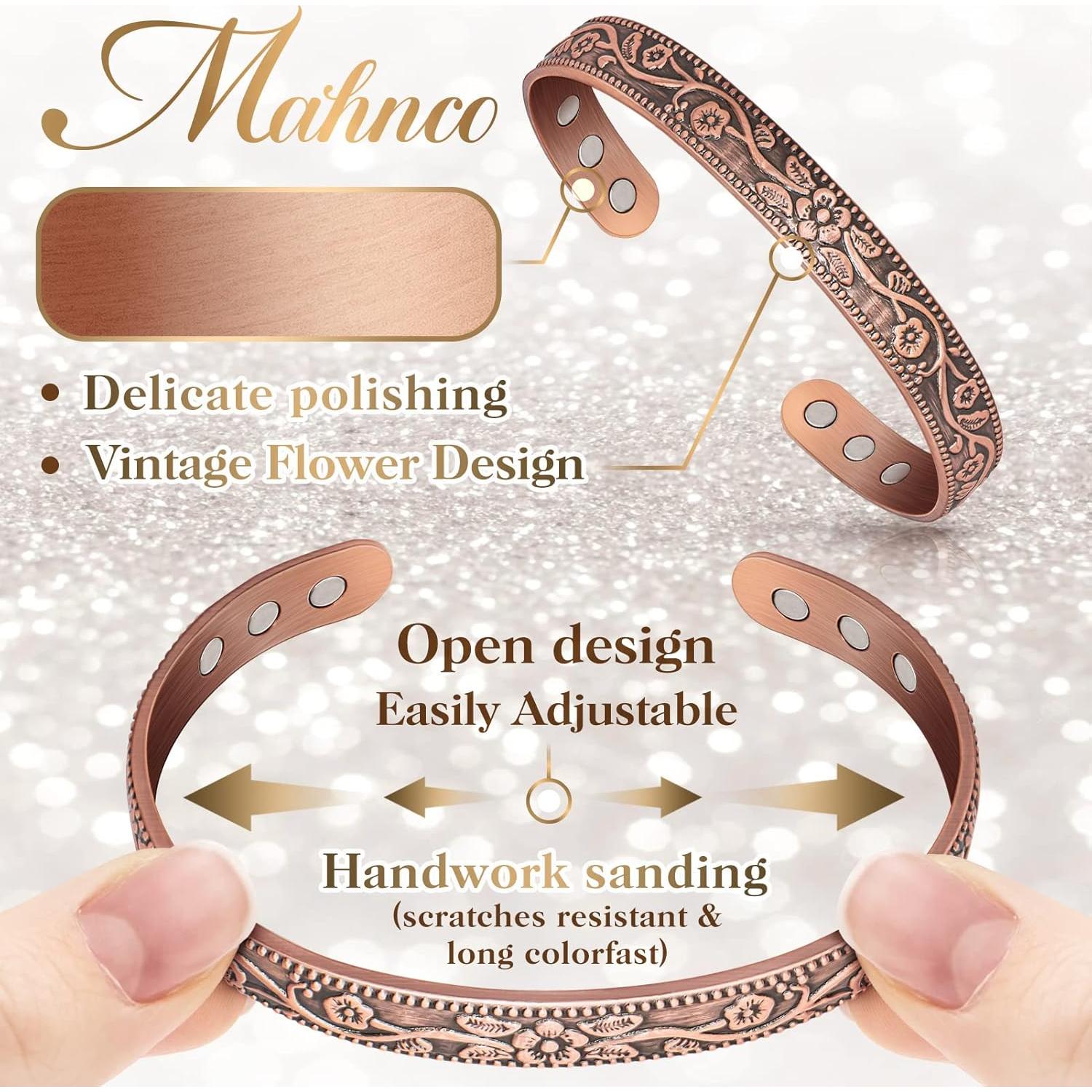 Pulsera Detox Linfática Magnética Cobre 100% Pura 6 Imanes