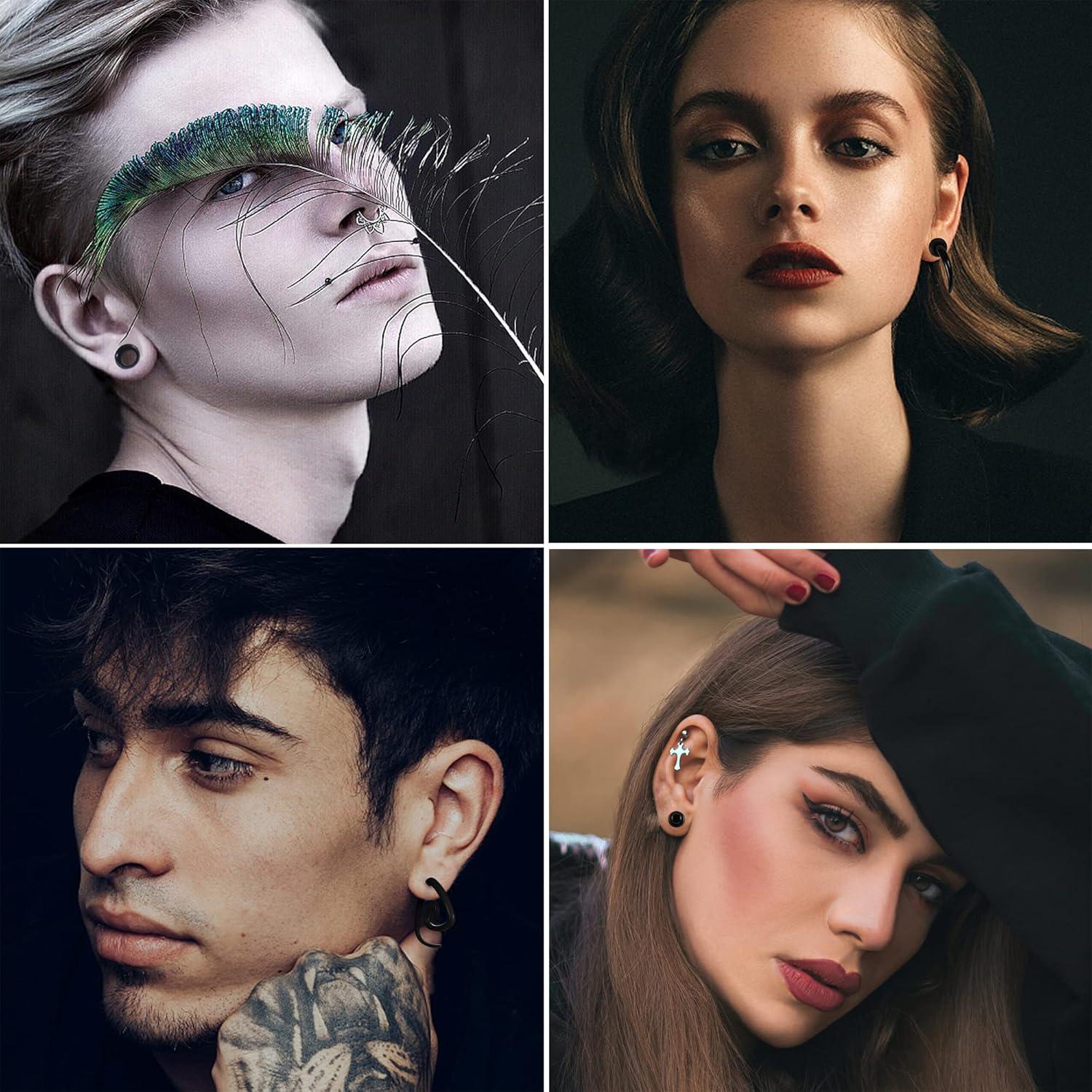 Kit de Estiramiento de Orejas FASACCO 86 Piezas Acrílico y Silicona