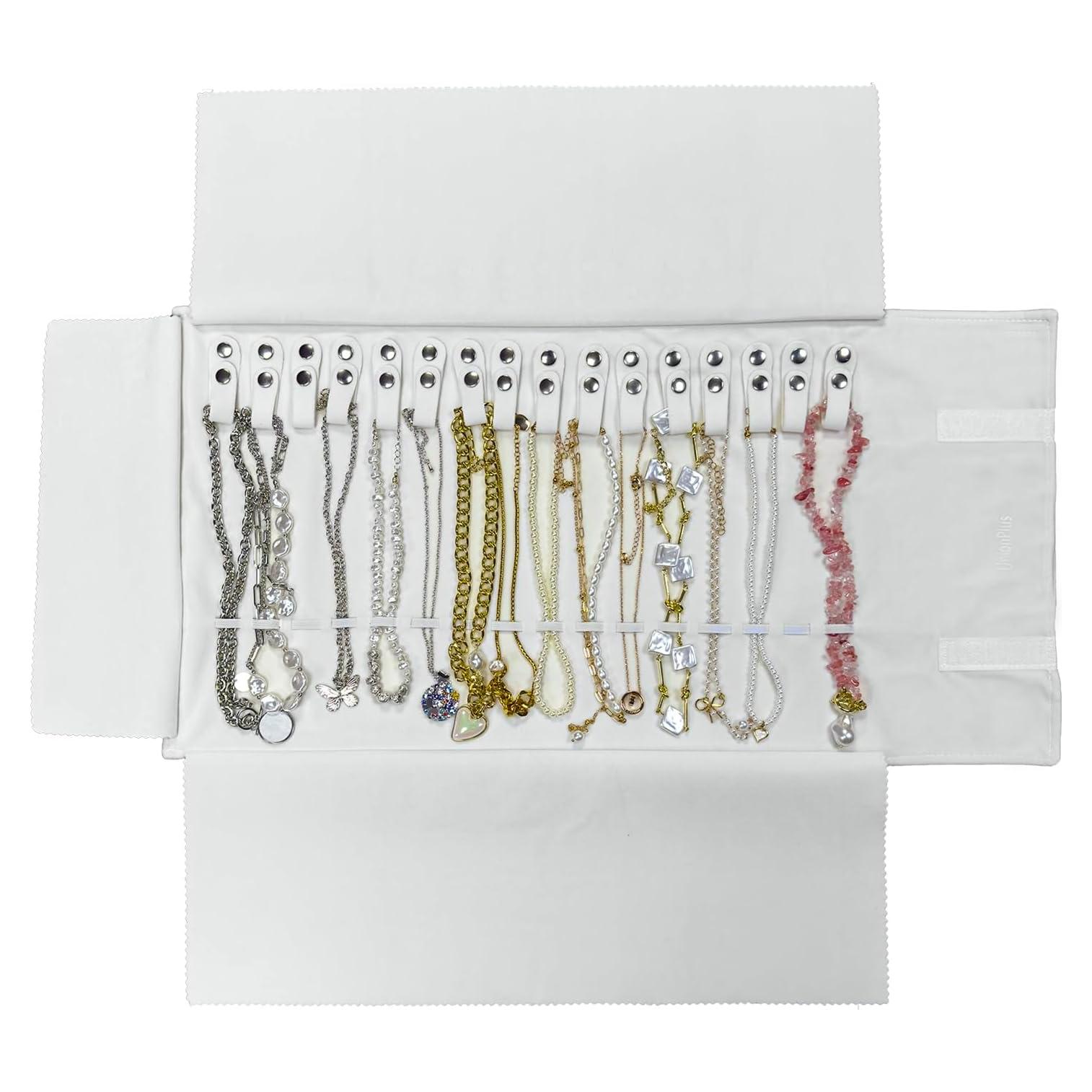 Organizador de Joyas de Viaje UnionPlus Beige 16 Compartimentos