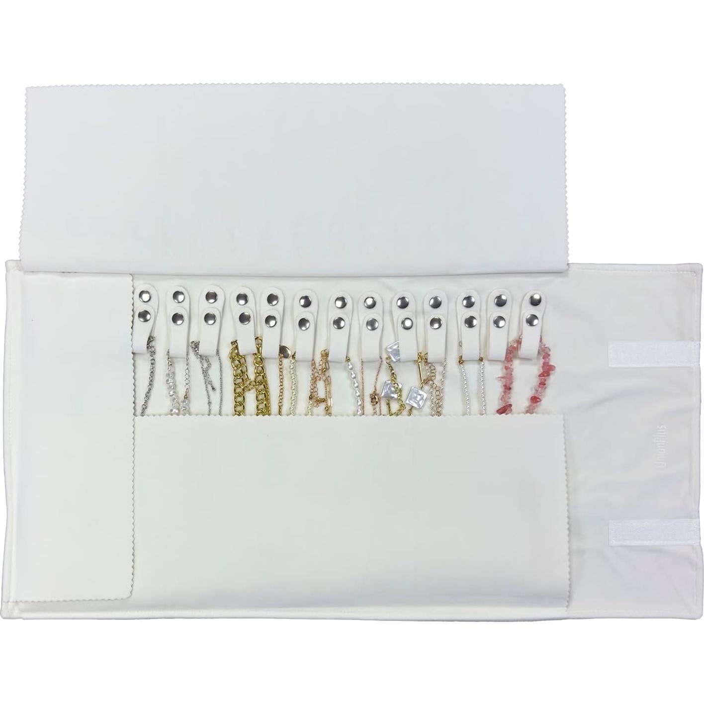 Organizador de Joyas de Viaje UnionPlus Beige 16 Compartimentos