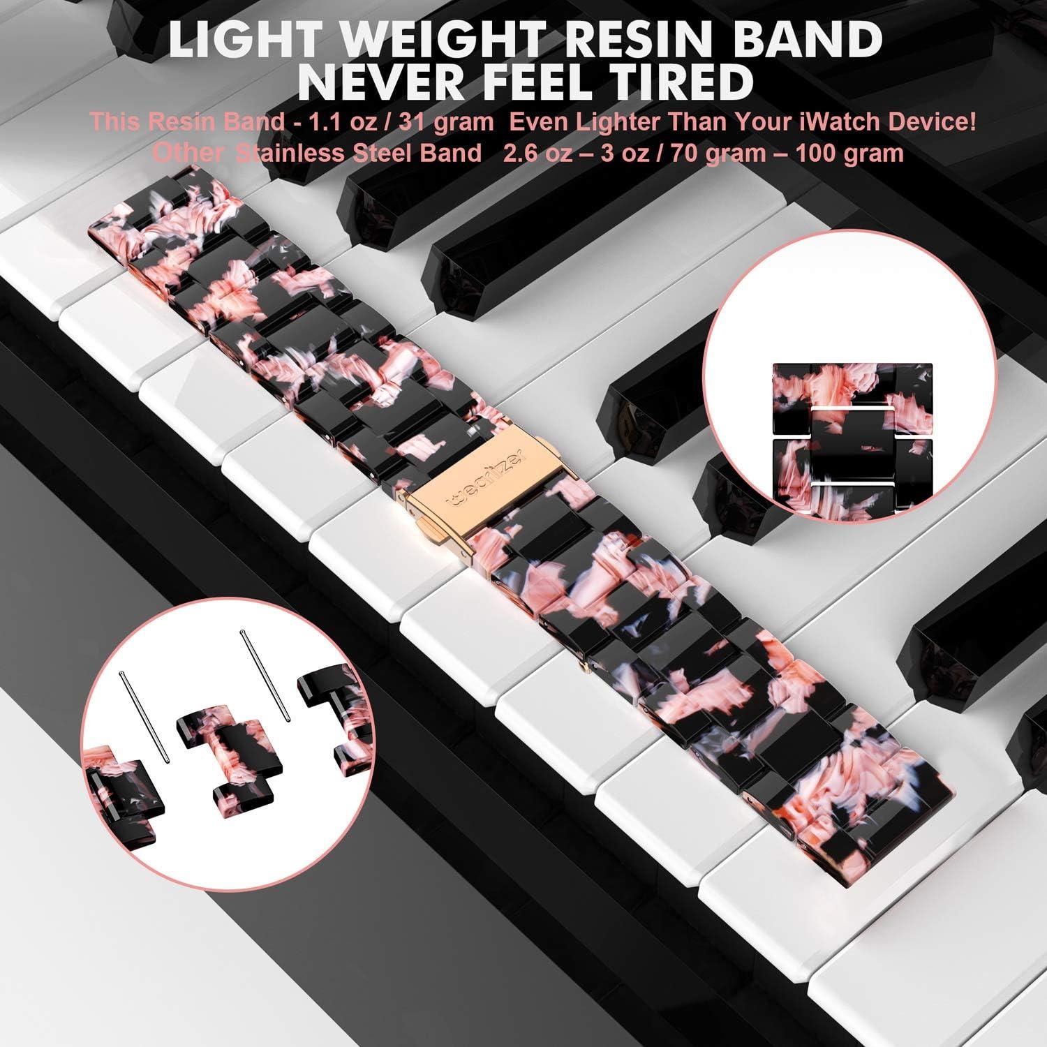 Pulsera de Resina Wearlizer Floral Negro para Fitbit Versa 2