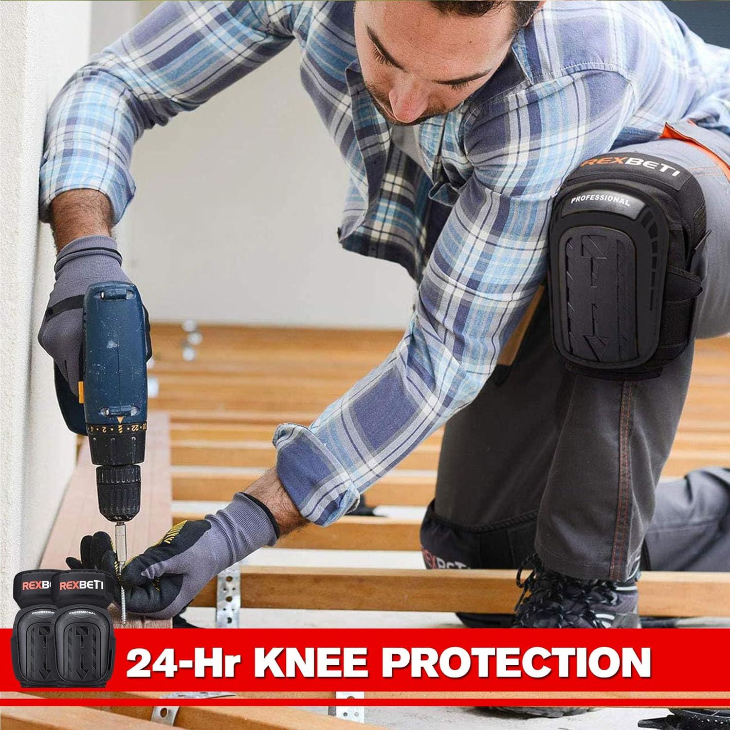 Rodilleras REXBETI de Gel y Espuma para Trabajo - Negros