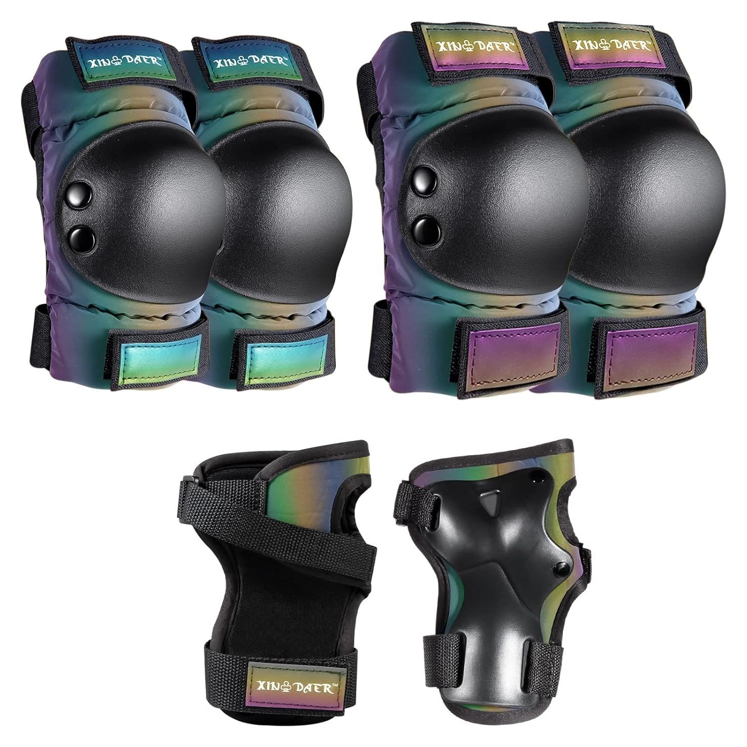 Conjunto de Protección XINDAER 3 en 1 para Patinaje - Rodilleras, Codilleras y Muñequera