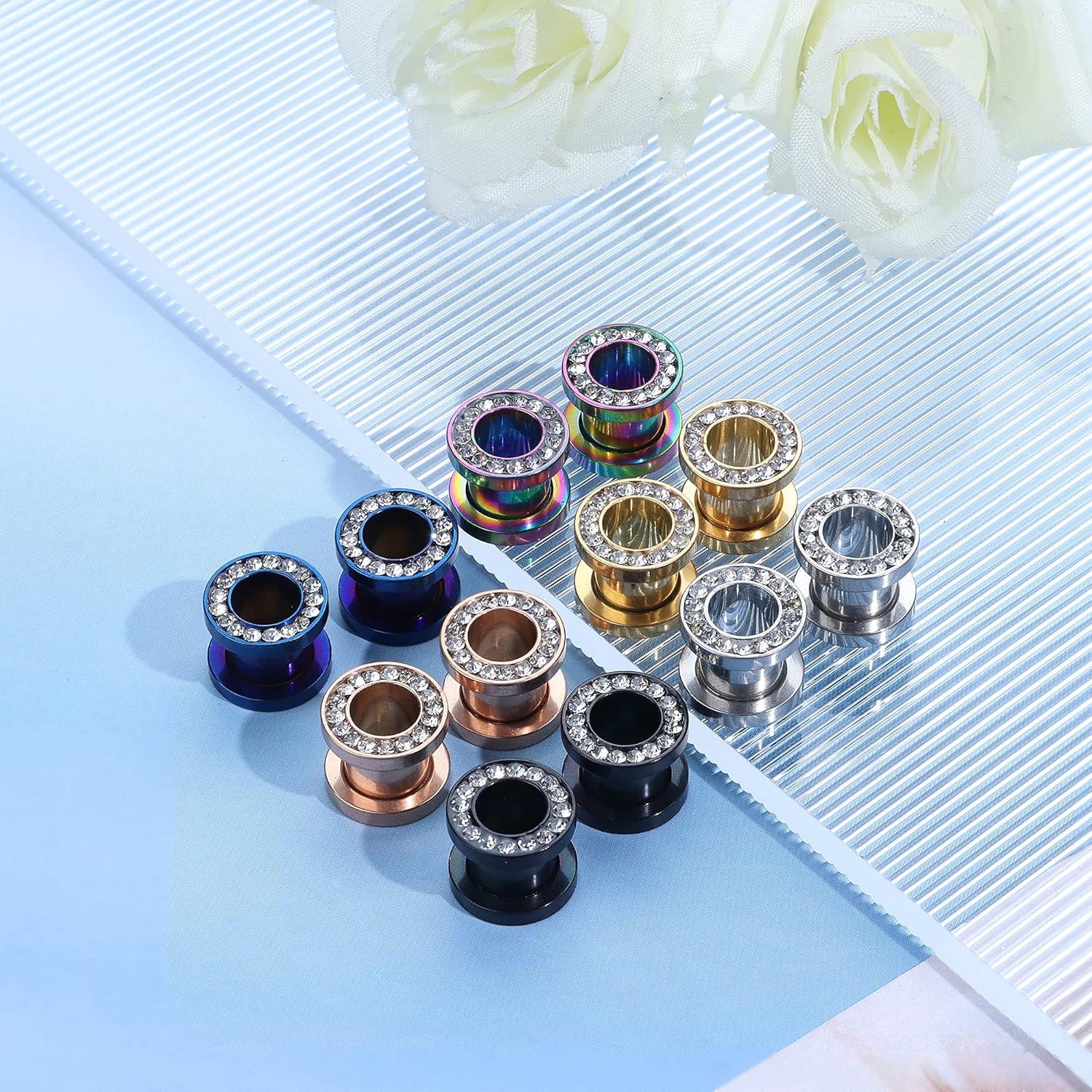 Expansores de Oreja IRONBOX 00G Acero Inoxidable 8 Tamaños