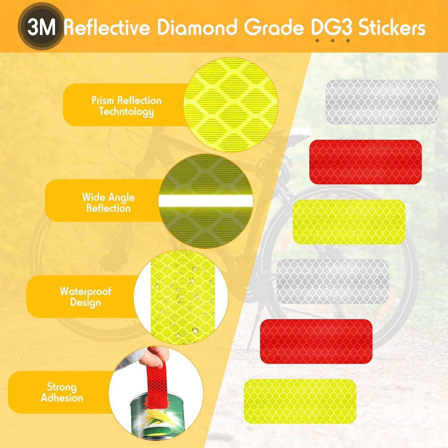 Calcomanías Reflectantes Zonon 12 Piezas 3x8.26 cm Seguridad