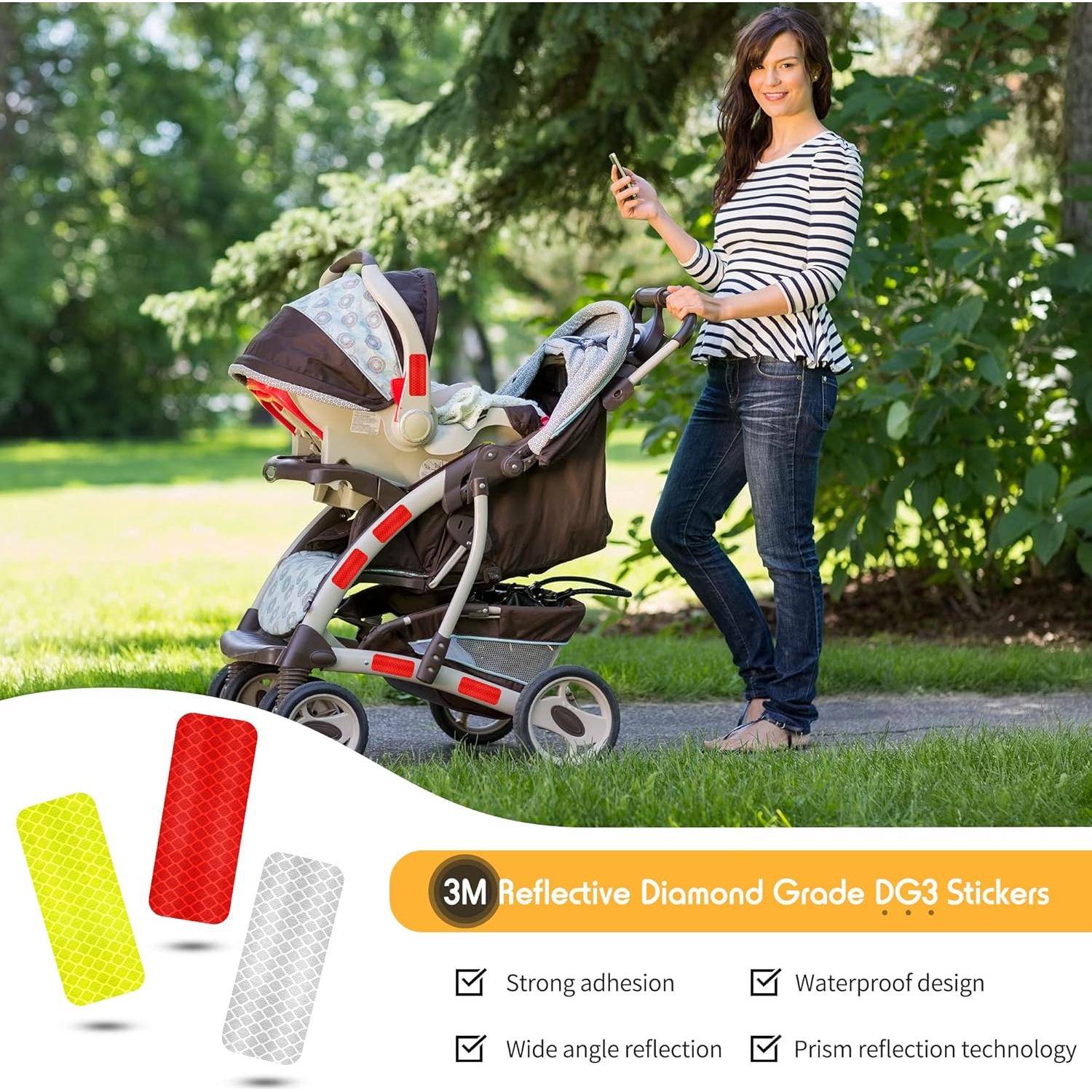 Calcomanías Reflectantes Zonon 12 Piezas 3x8.26 cm Seguridad