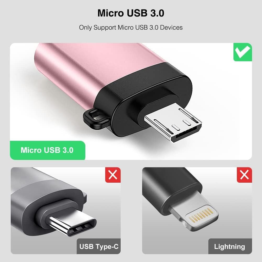 Adaptador Micro USB a USB 3.0 Seminer - Paquete de 2 OTG