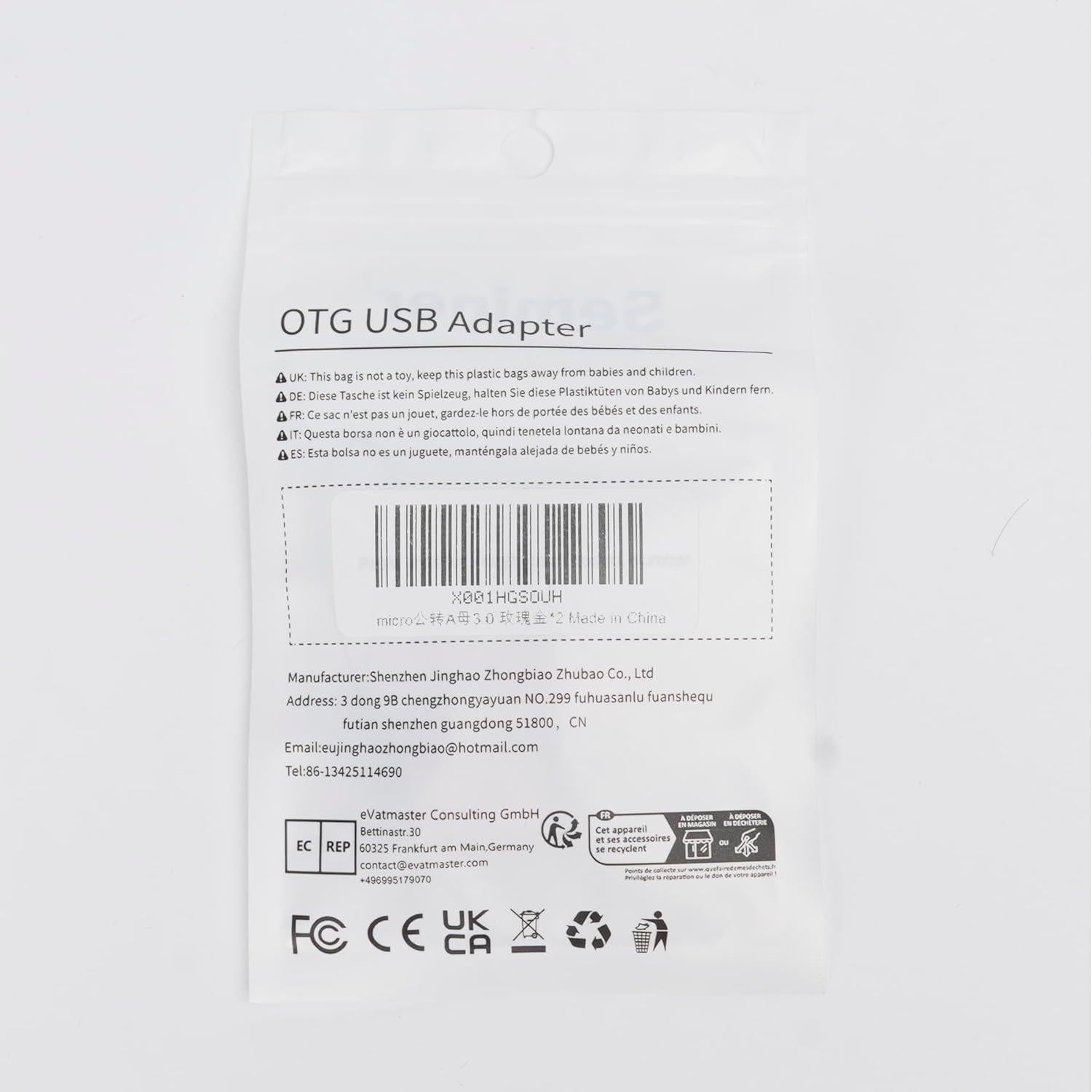 Adaptador Micro USB a USB 3.0 Seminer - Paquete de 2 OTG