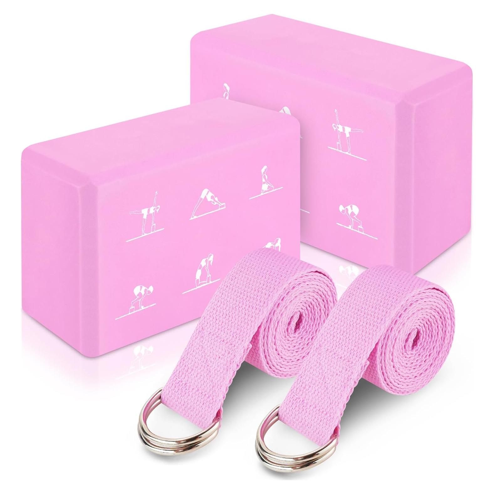 Set de Bloques de Yoga RETON 2 Piezas + 2 Correas Antideslizantes