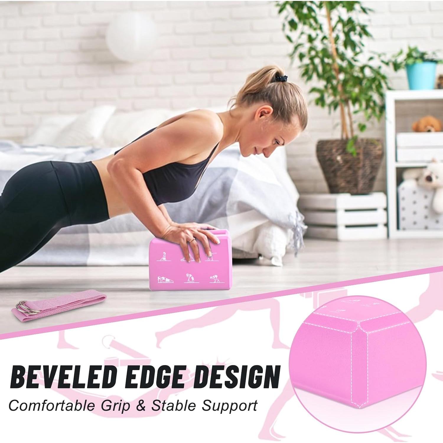 Set de Bloques de Yoga RETON 2 Piezas + 2 Correas Antideslizantes