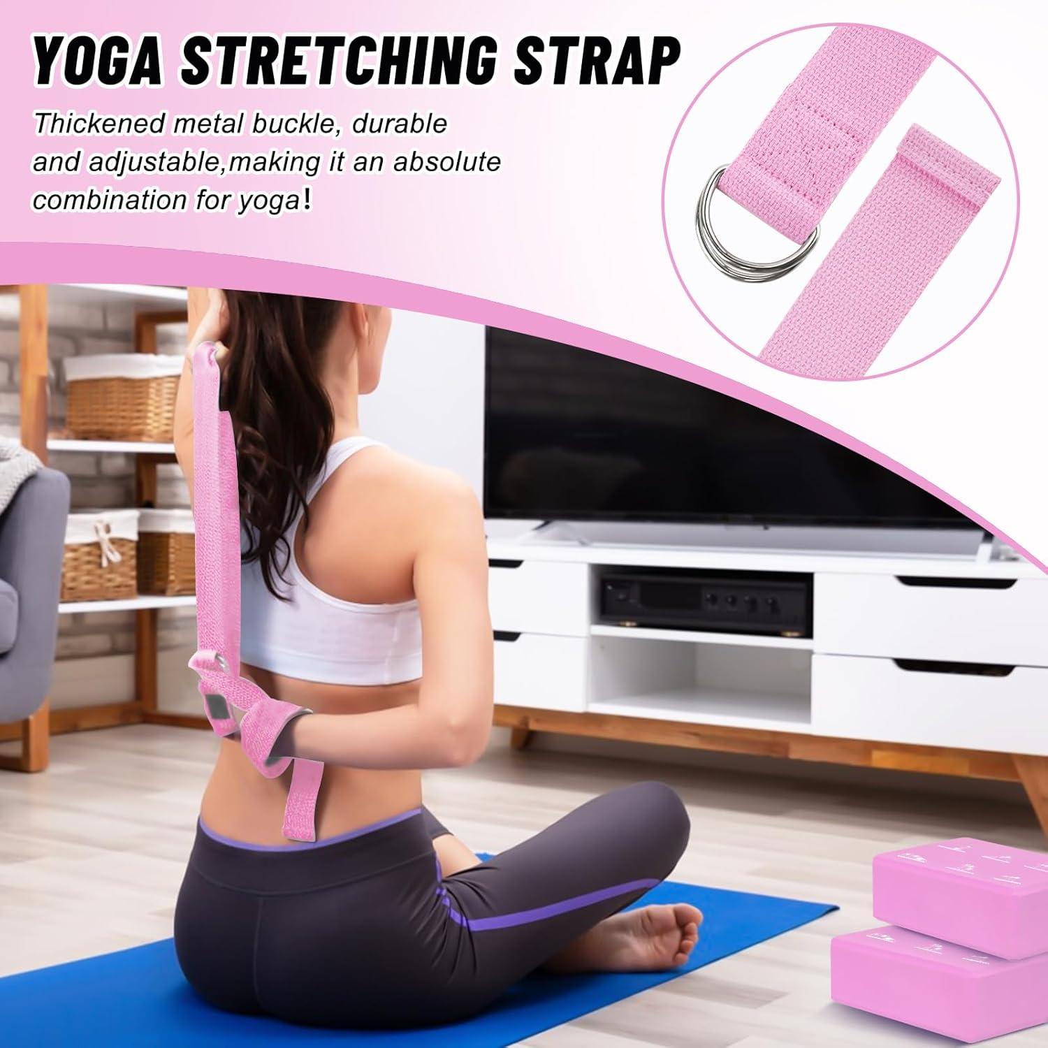 Set de Bloques de Yoga RETON 2 Piezas + 2 Correas Antideslizantes