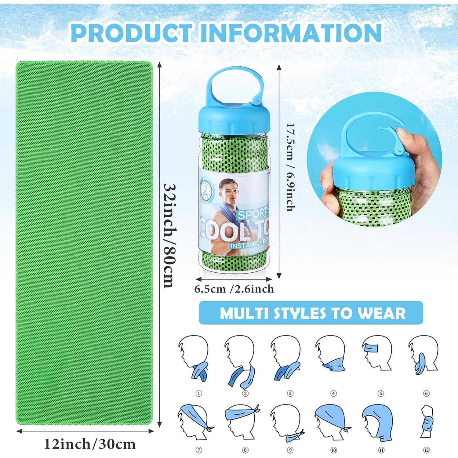 Toalla Enfriadora de Microfibra Hosuly 81 x 30 cm Verde Brillante