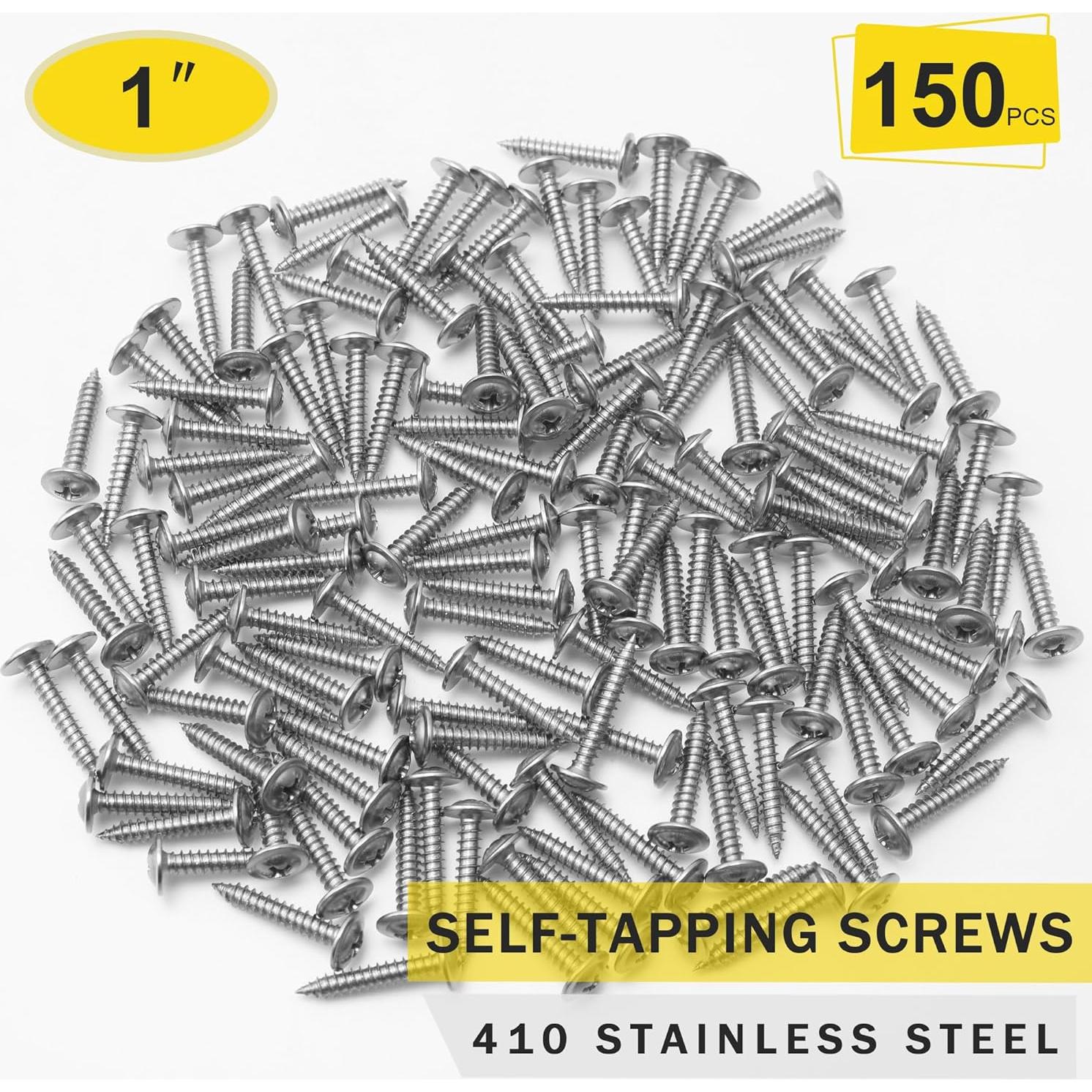 Tornillos de Acero Inoxidable #8 x 2.54 cm JEGONFRI 150 pcs