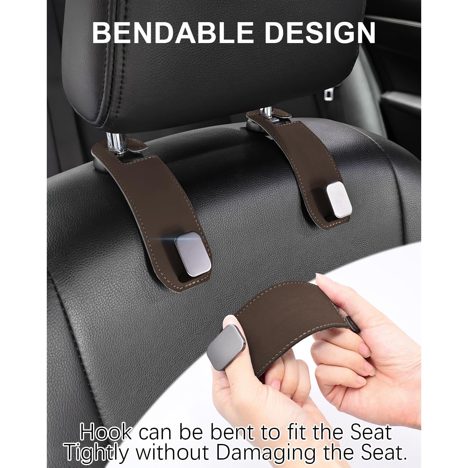 Ganchos para Reposacabezas de Coche GZSH - 2 Pcs Marrón