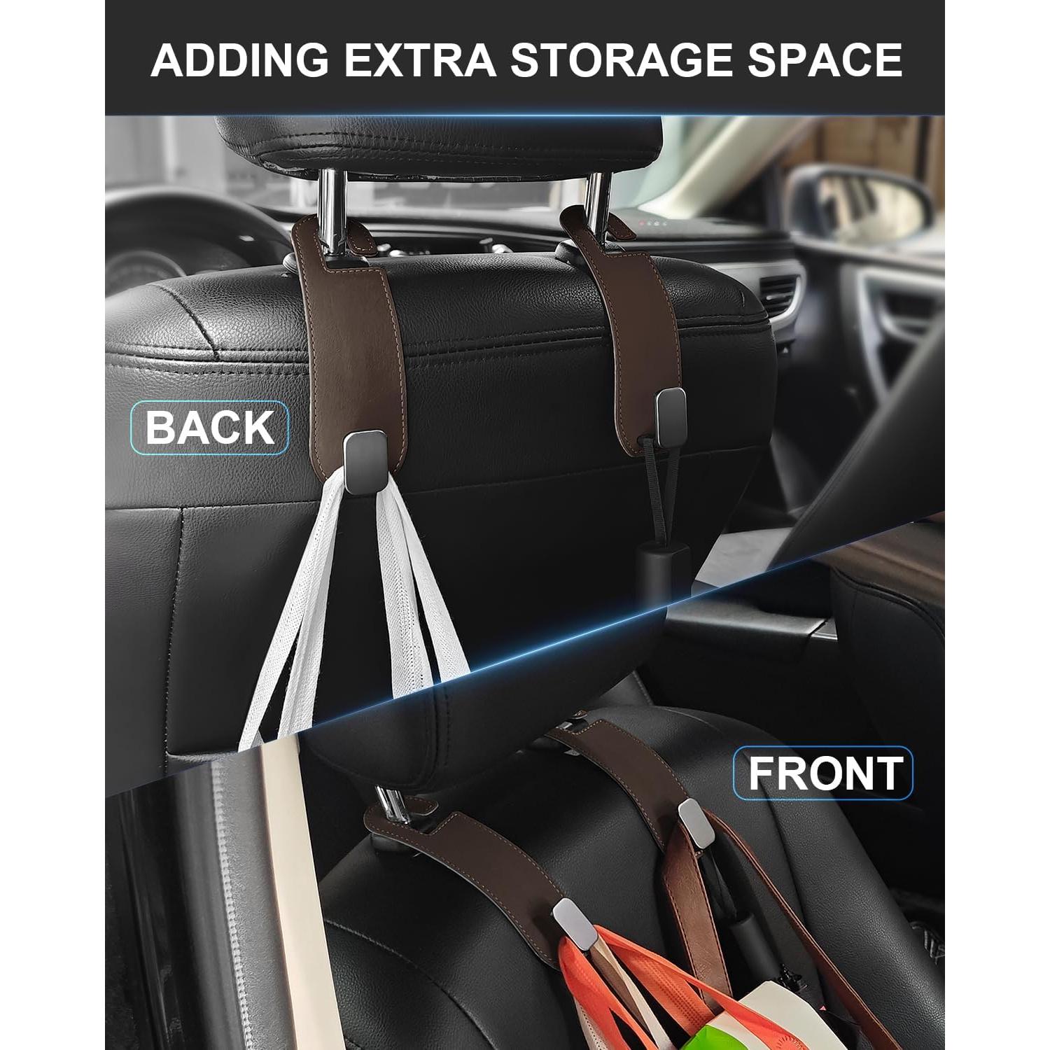 Ganchos para Reposacabezas de Coche GZSH - 2 Pcs Marrón