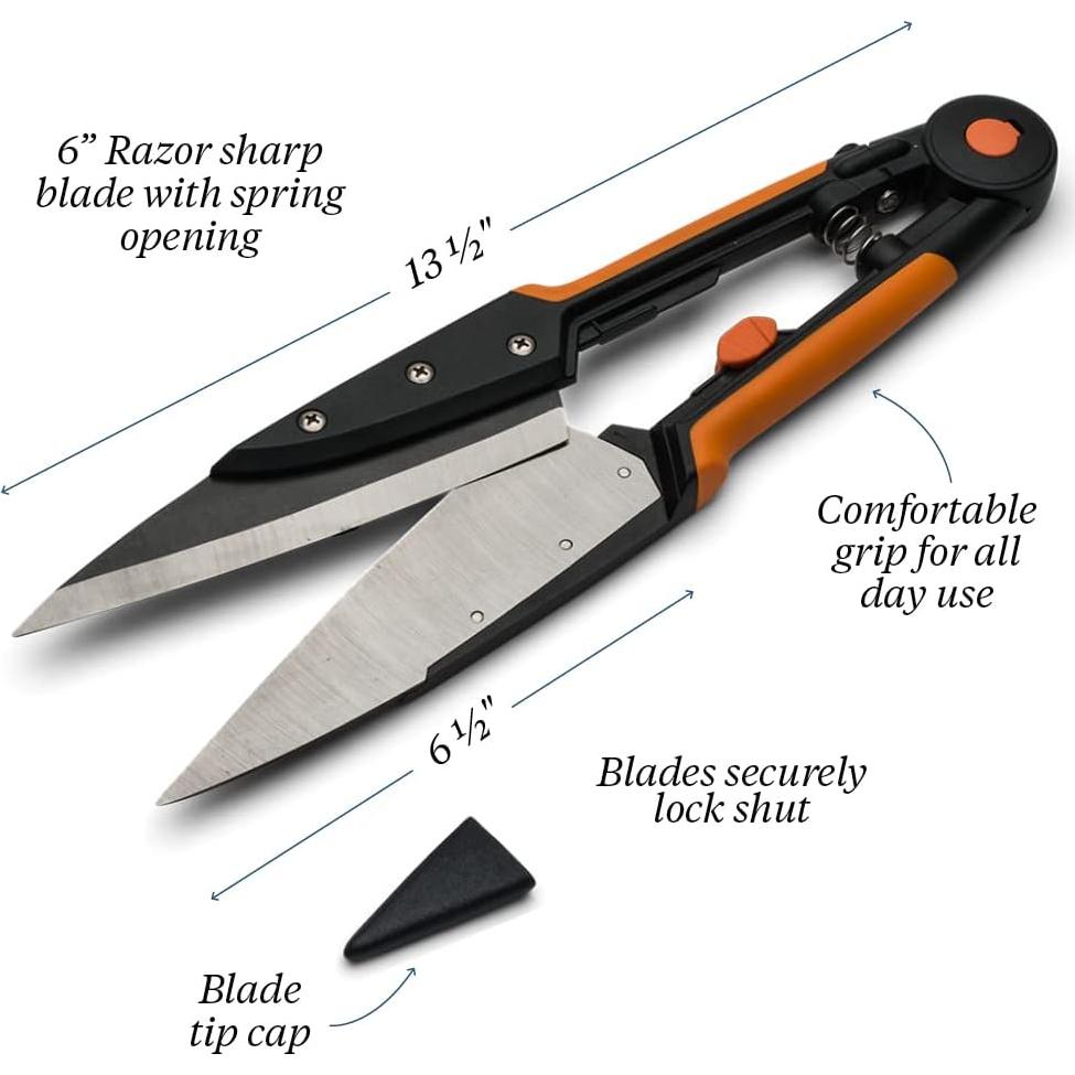 Tijeras de Césped Kings County Tools 6" con Cuchillas de Resorte