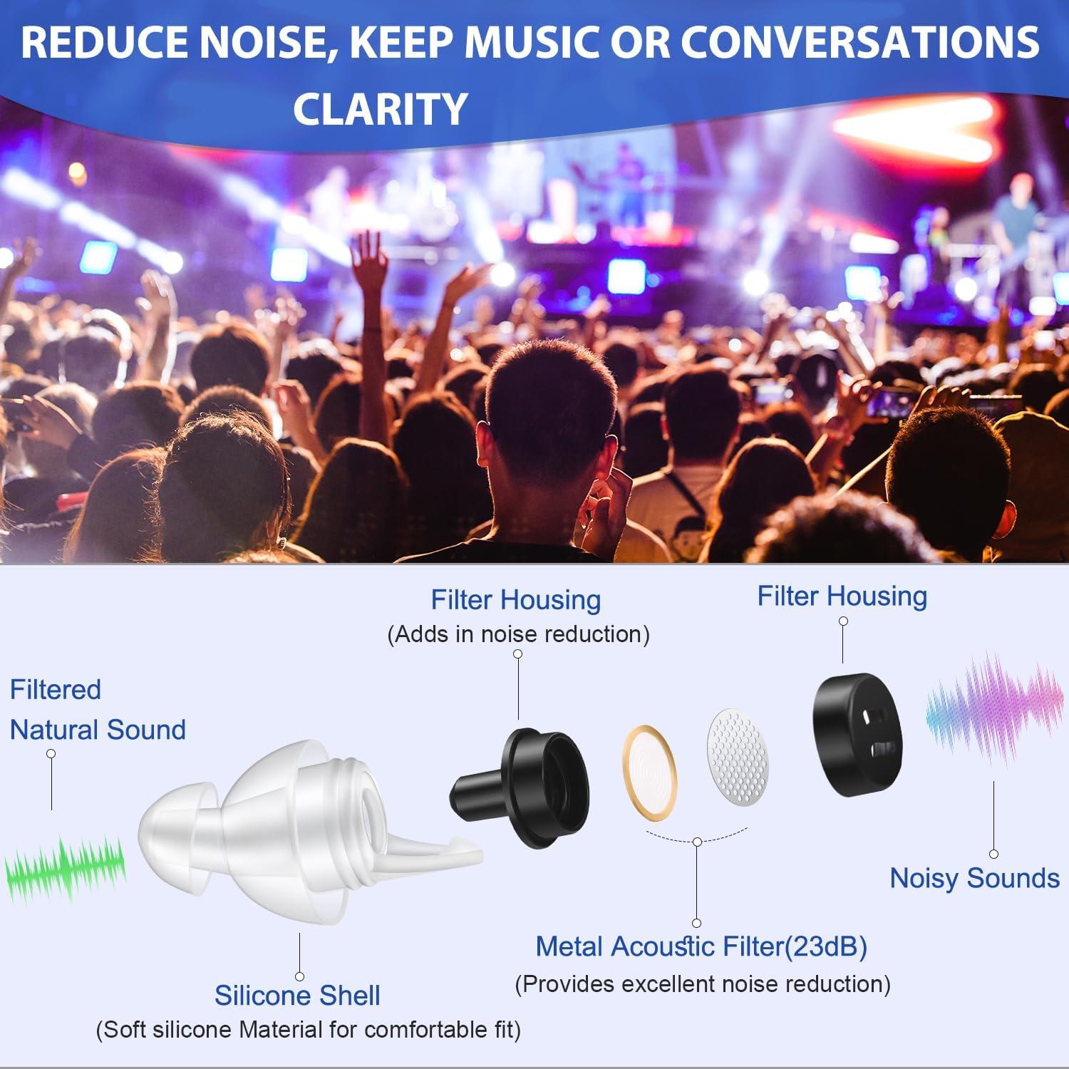 Tapones para oídos Laudexua SA-2-14, 2 pares, reducción 23dB