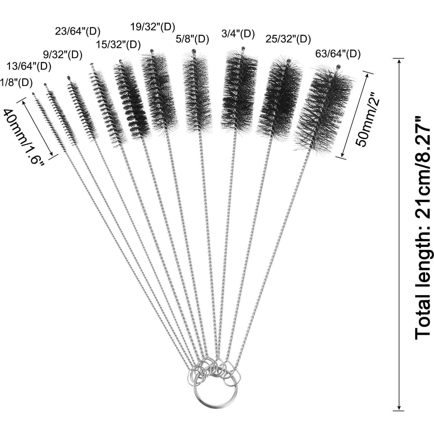 Juego de Cepillos Limpiadores de Pajitas uxcell 21 cm 10 Piezas