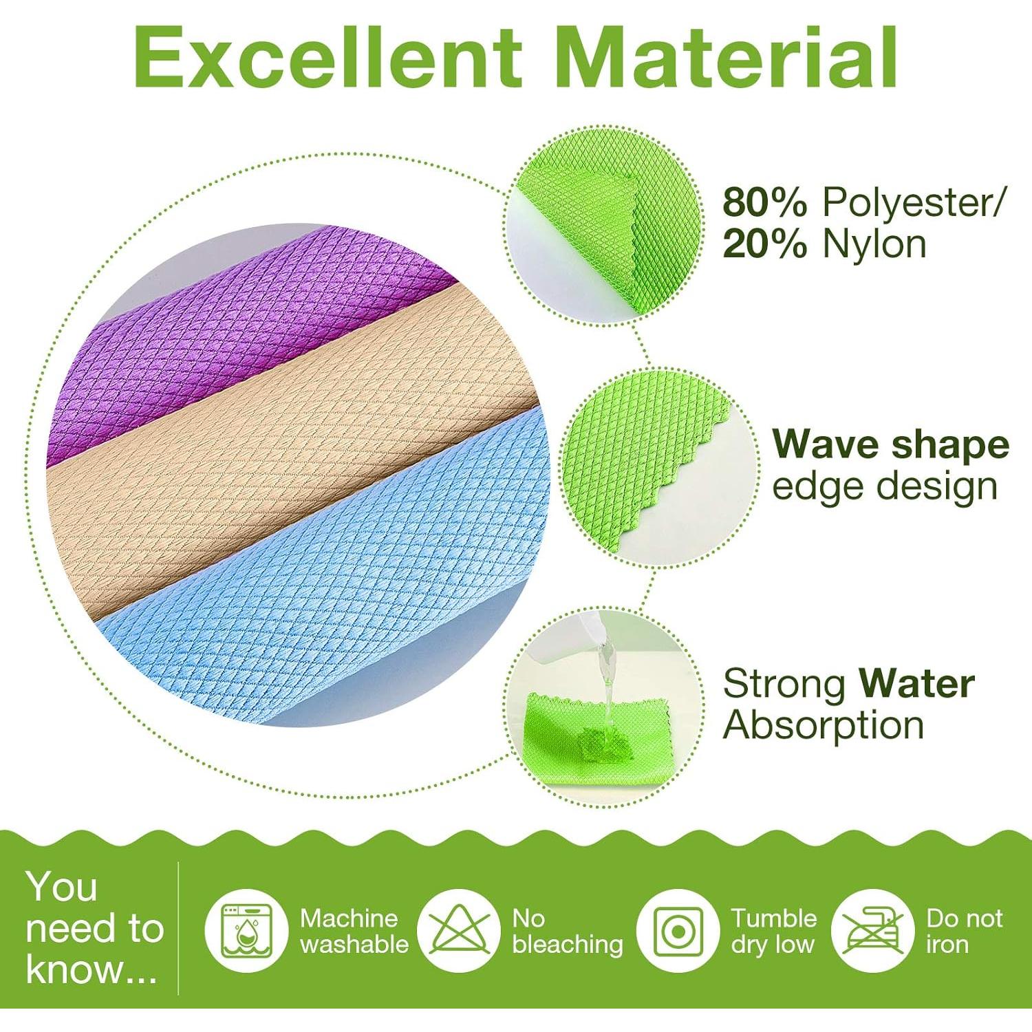 Paquete de 9 Paños de Microfibra Patelai 25x25 cm Escamas