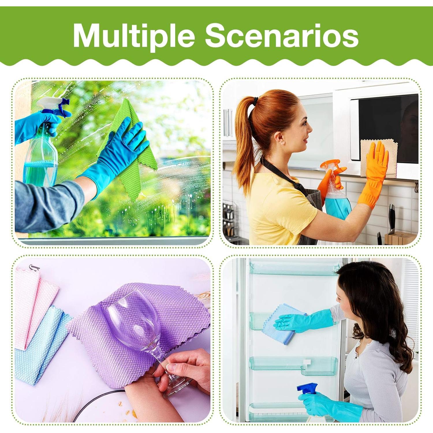 Paquete de 9 Paños de Microfibra Patelai 25x25 cm Escamas