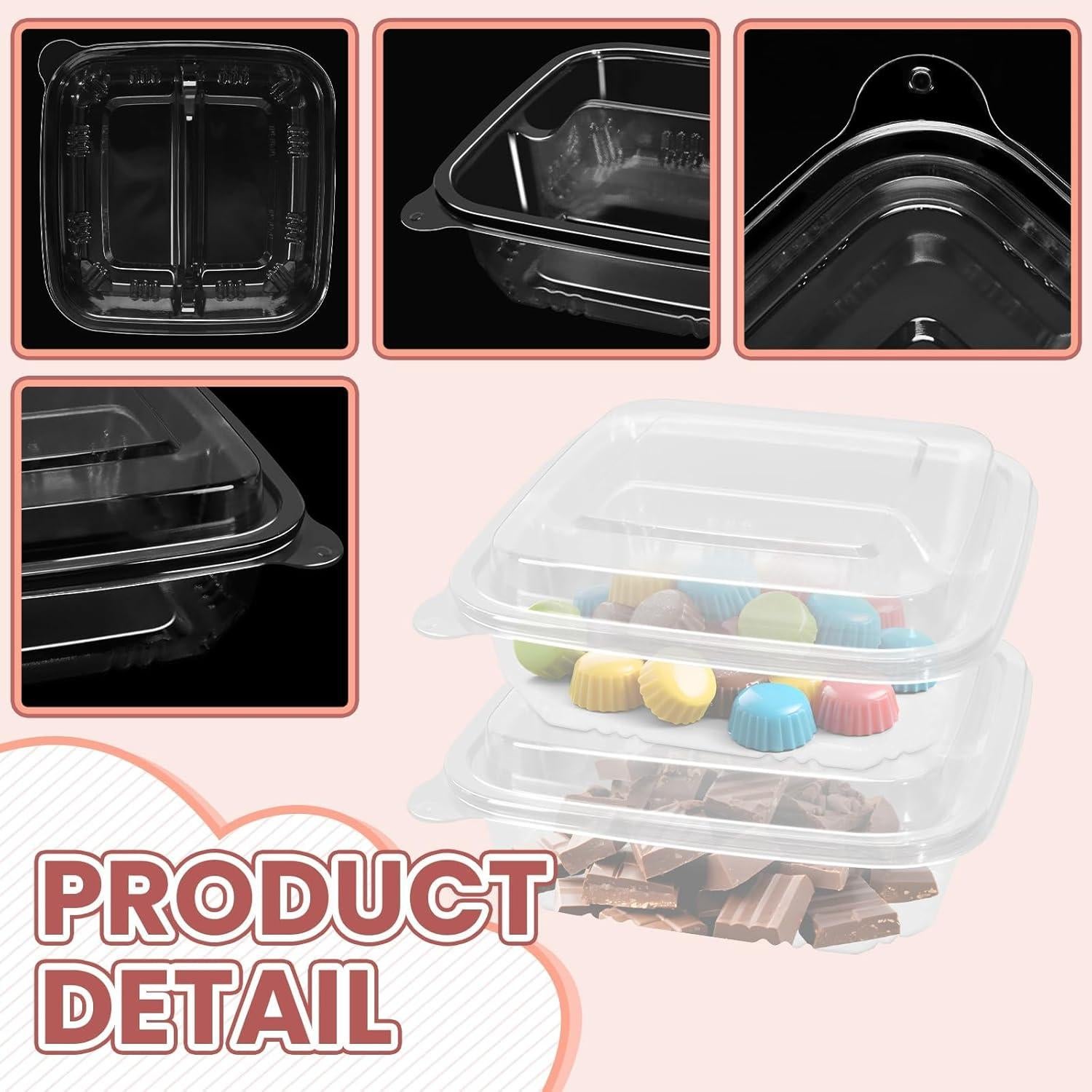 30 Contenedores de Comida Bento ISUSSER 2 Compartimentos 16x16 cm