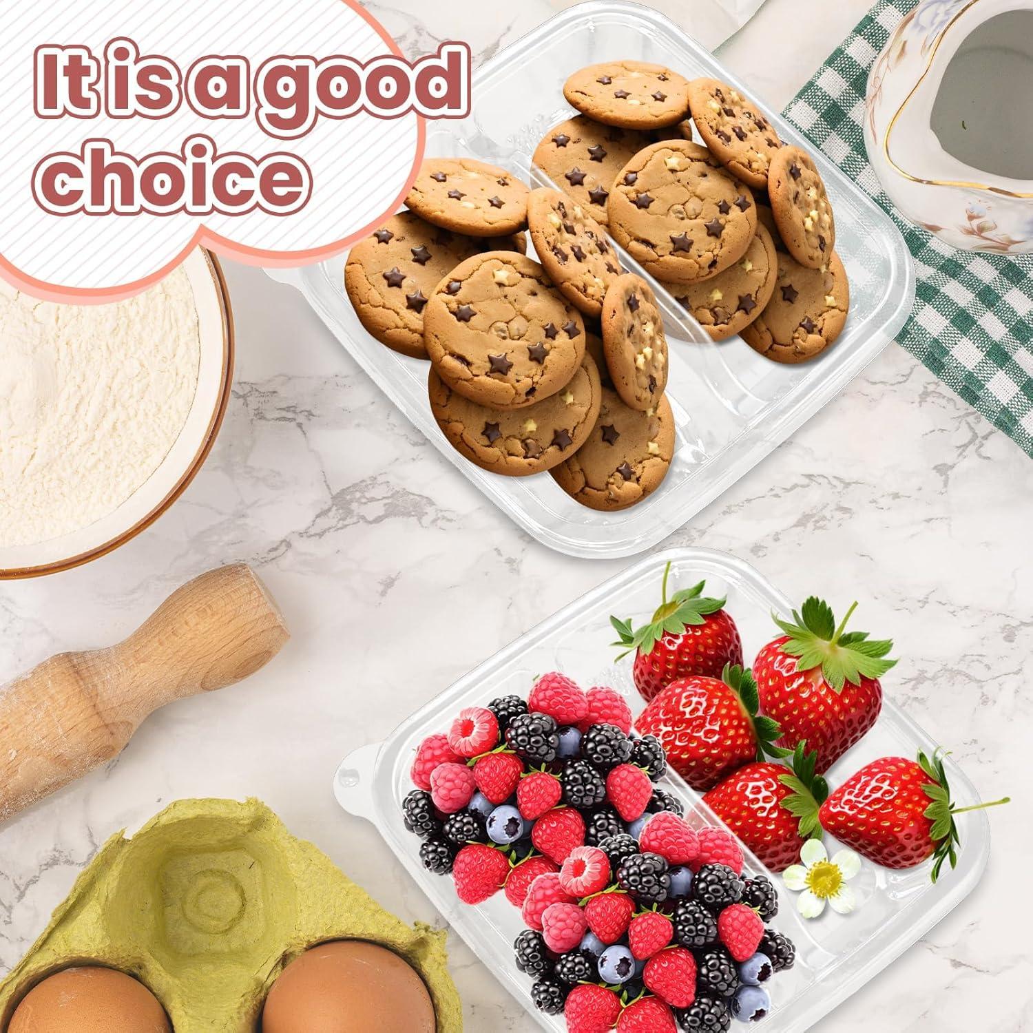 30 Contenedores de Comida Bento ISUSSER 2 Compartimentos 16x16 cm