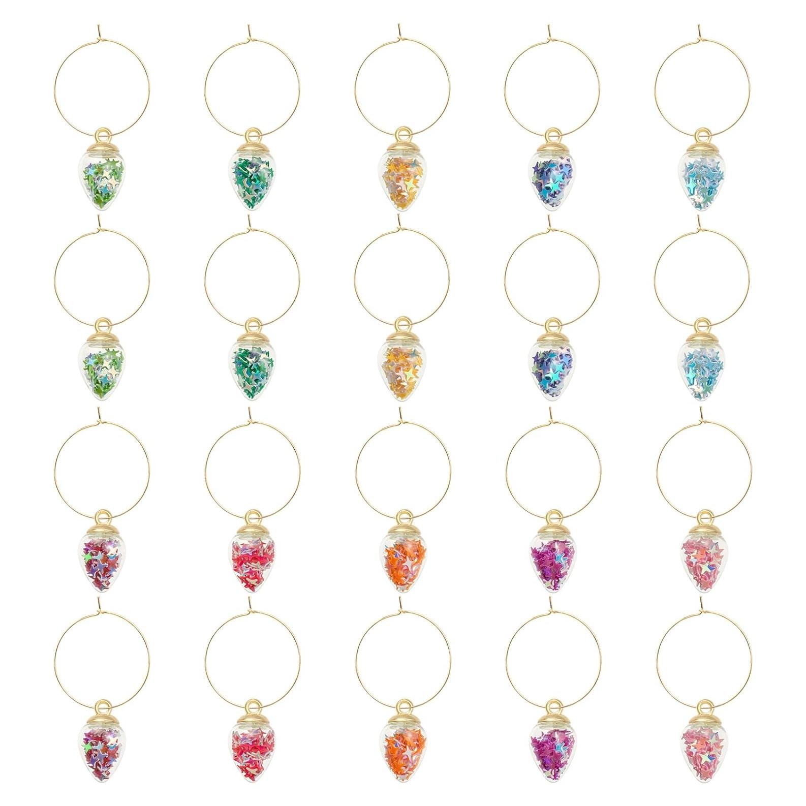 Marcadores de Copas de Vino ELANE 20 Pcs Coloridos