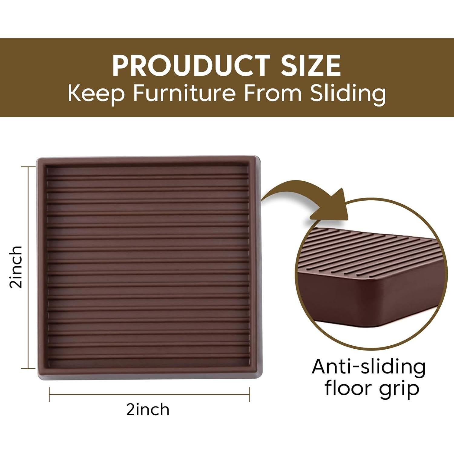 Almohadillas Antideslizantes para Muebles Golesh 7.62x7.62cm - Paquete de 4