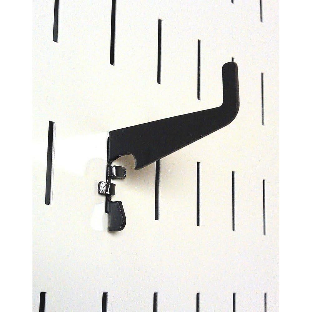 Ganchos de Metal Ranurados Control de Pared 4 Pzas 4.76 cm Negro