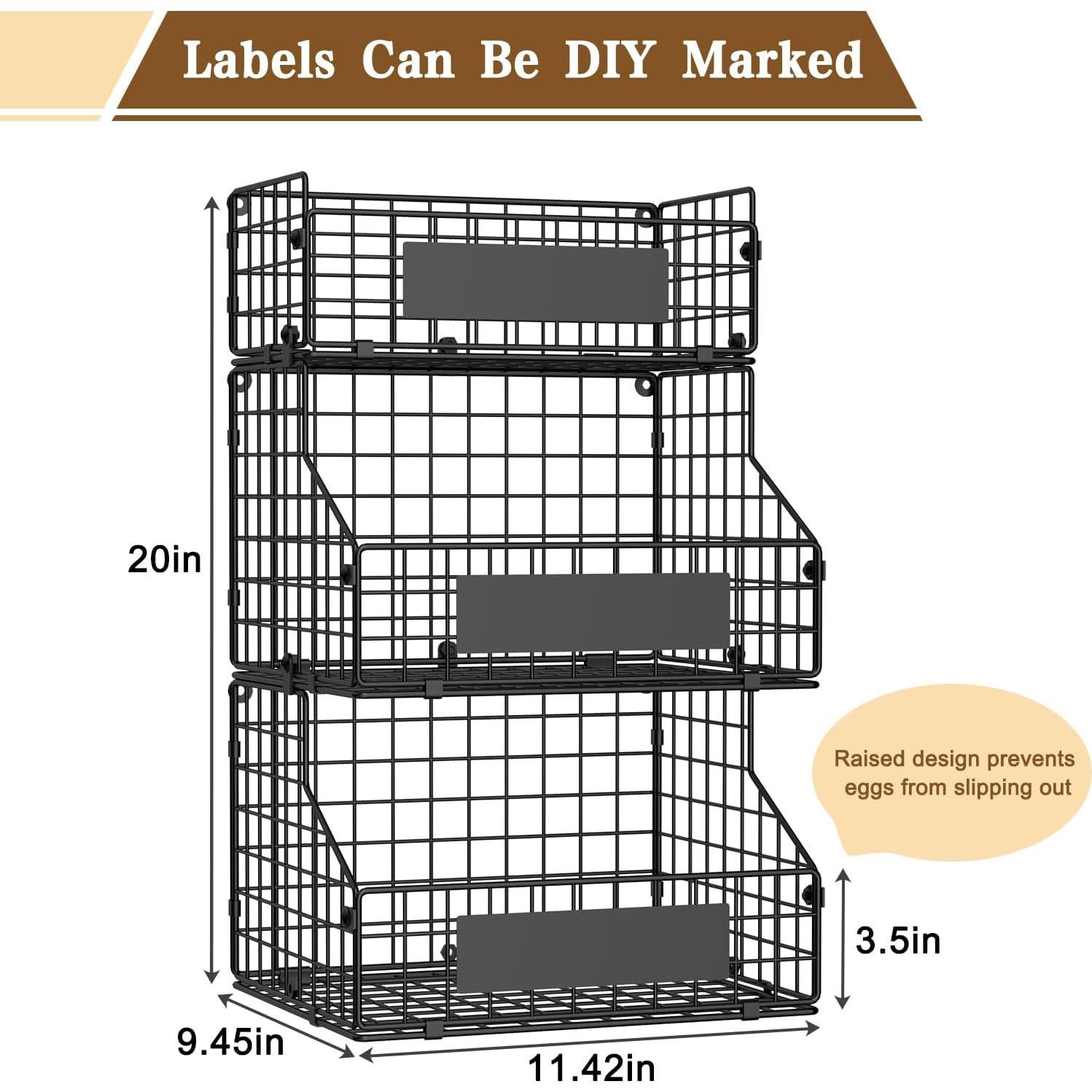 Soporte para Huevos Keomaisyto Mediano 3 Niveles Negro