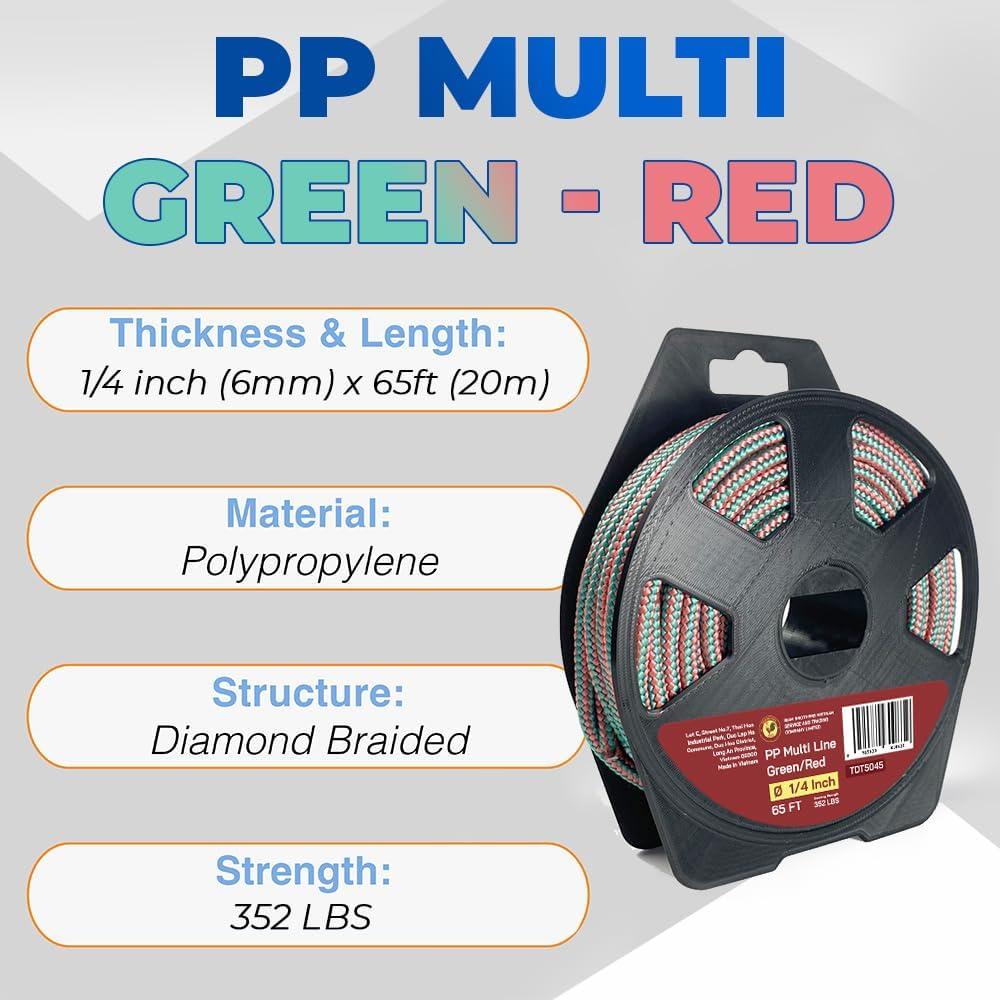 Cuerda Táctica de Paracord 6 mm x 20 m GOLDEN COCK Verde/Rojo