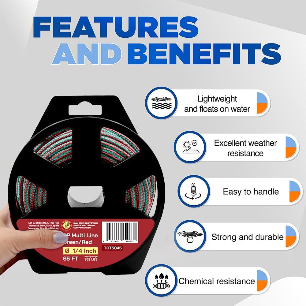 Cuerda Táctica de Paracord 6 mm x 20 m GOLDEN COCK Verde/Rojo