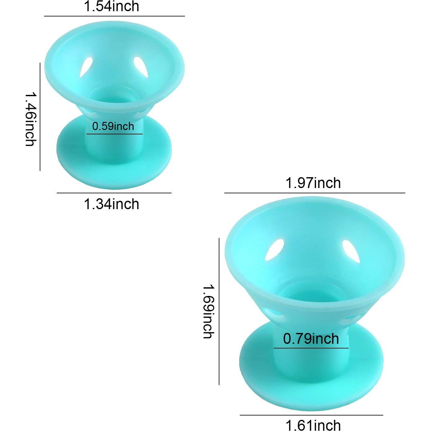 Rulos Mágicos JANYUN 40 Pcs Silicona Hipoalergénica Cian