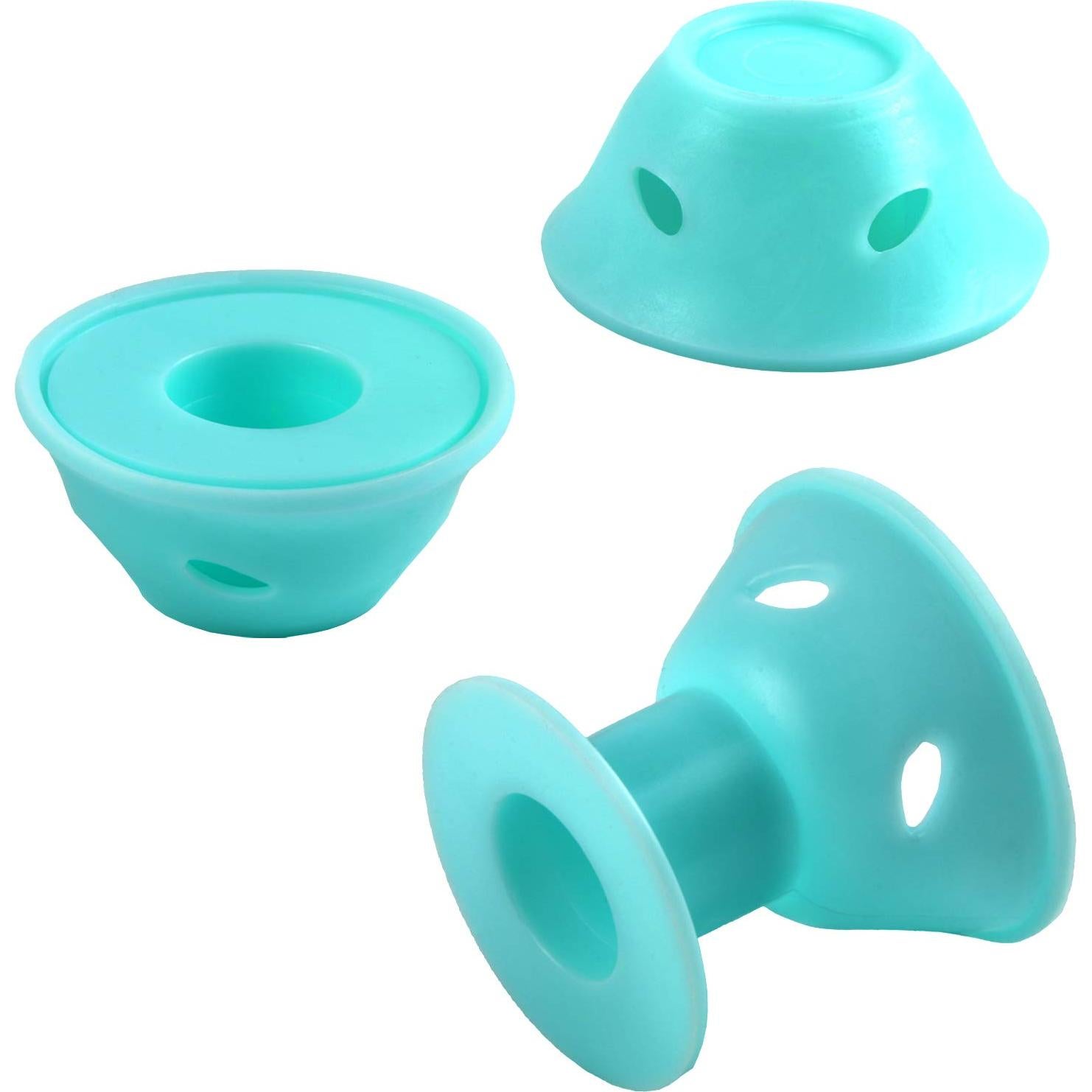 Rulos Mágicos JANYUN 40 Pcs Silicona Hipoalergénica Cian